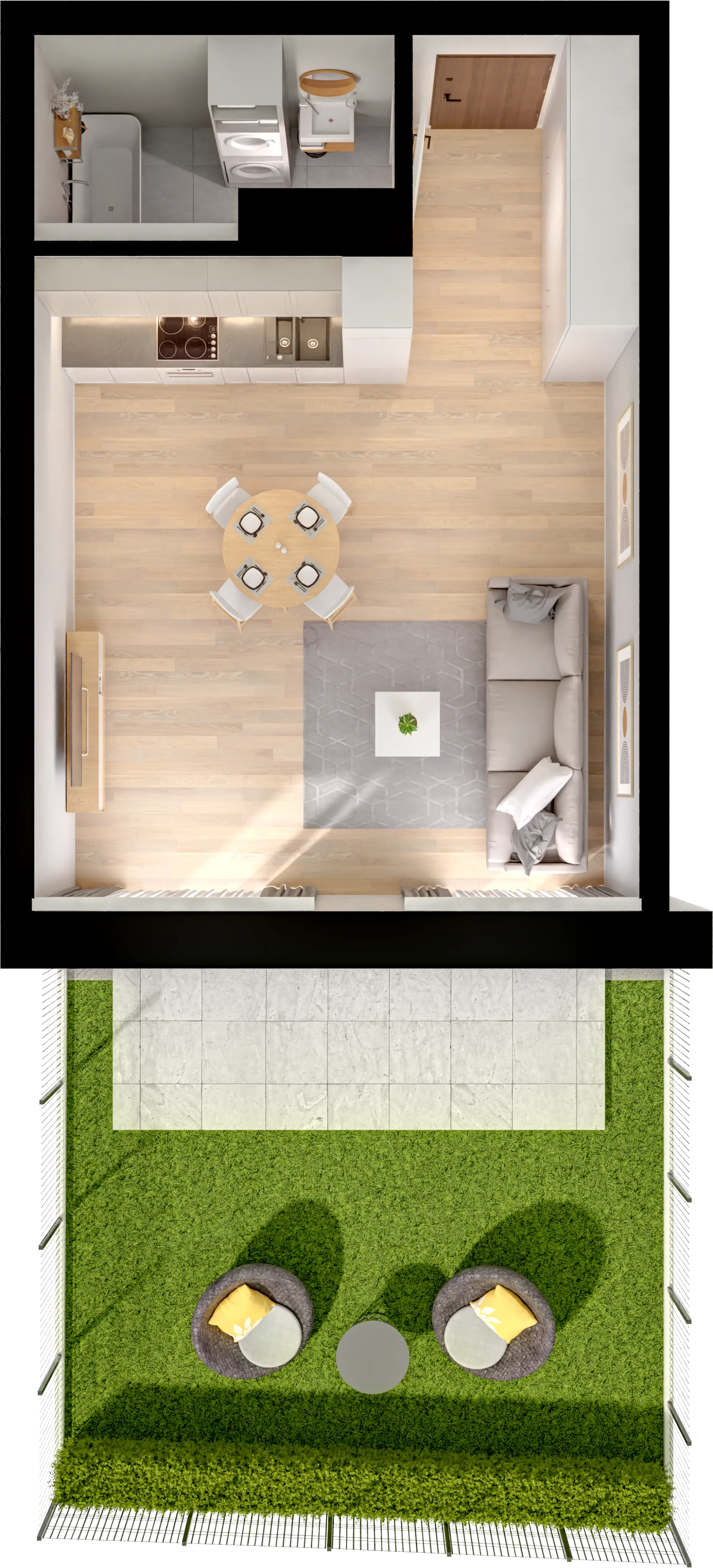 Plan 1 pok. 37m²