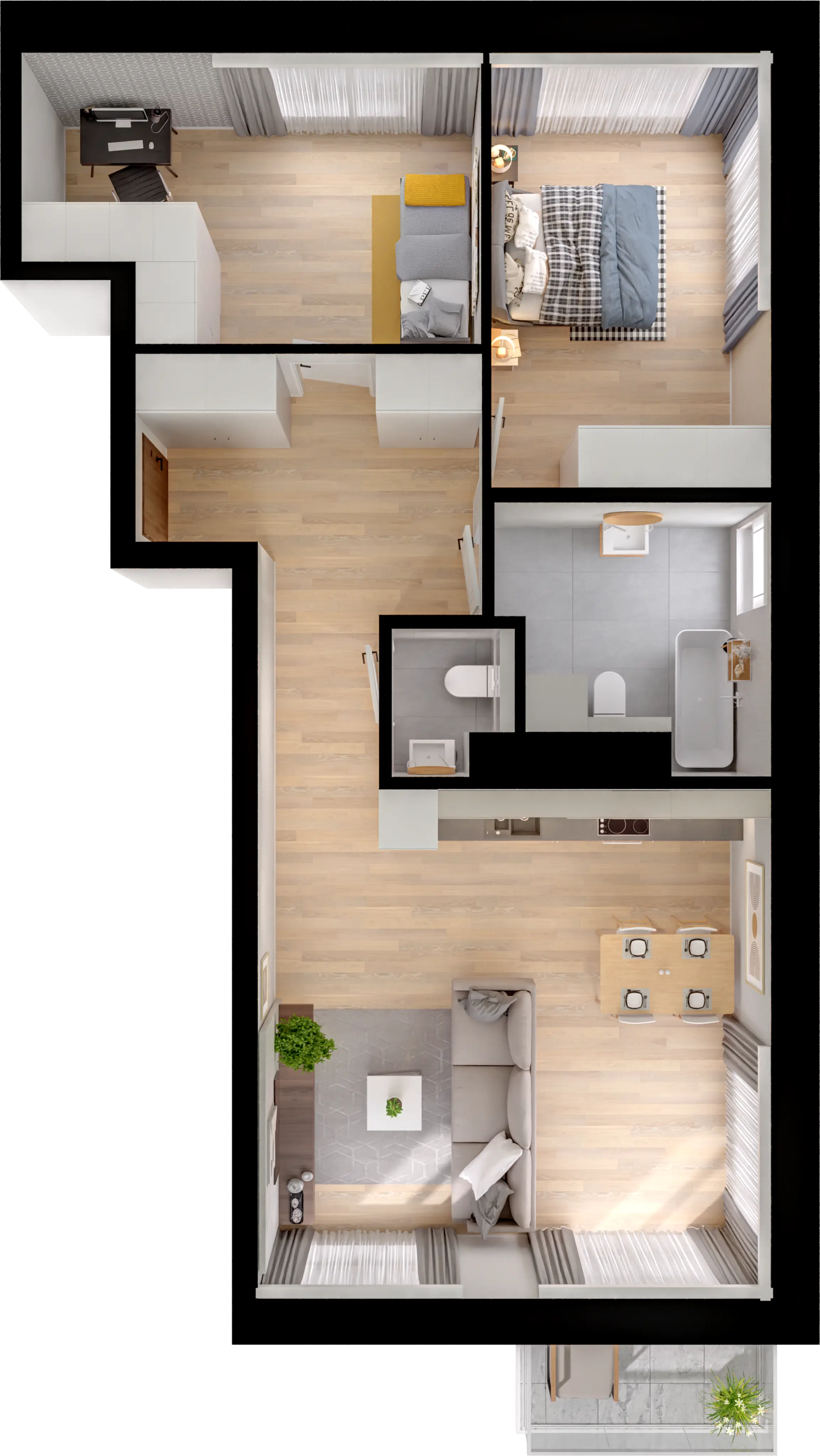 Plan 3 pok. 70m²