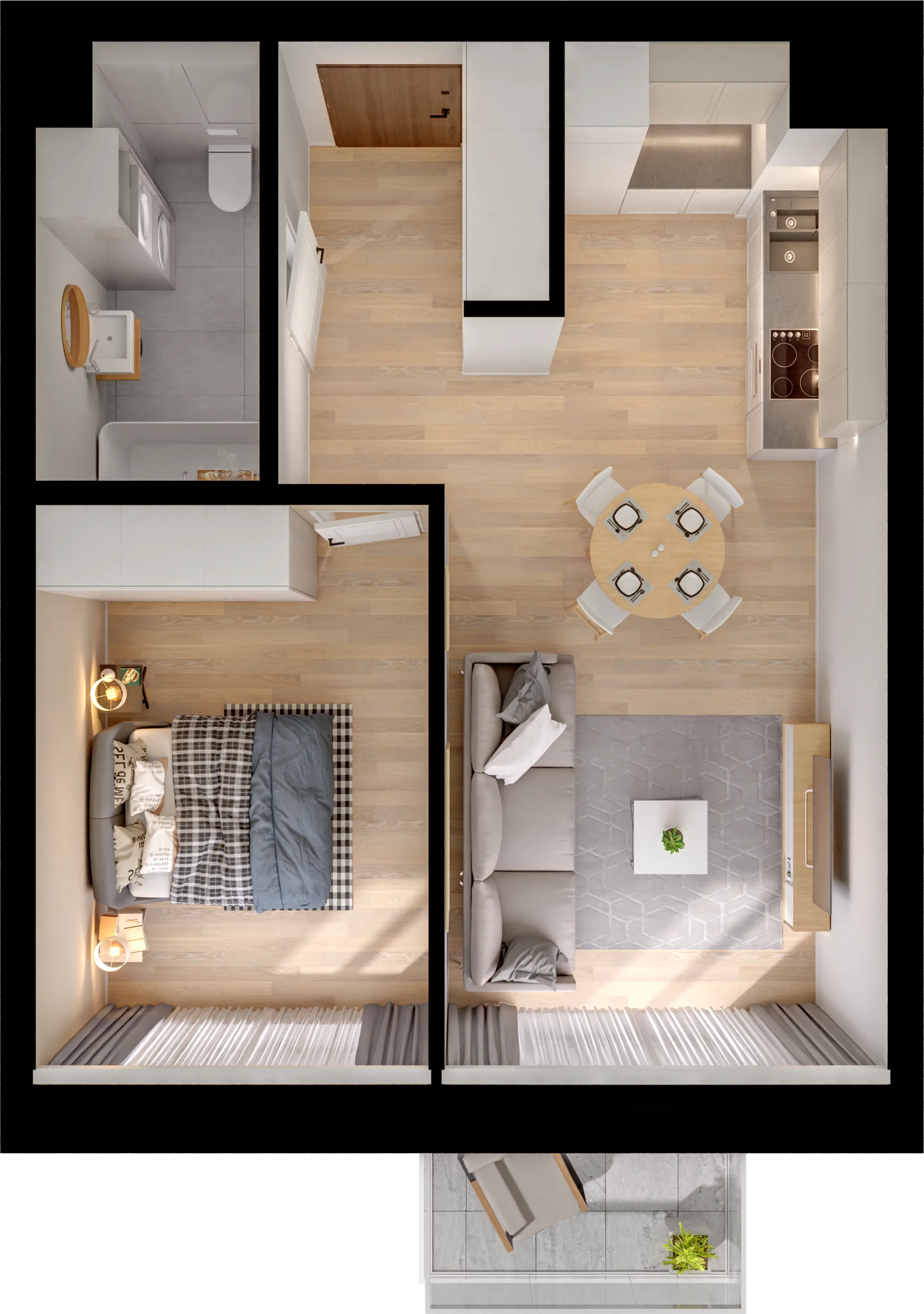 Plan 2 pok. 43m²