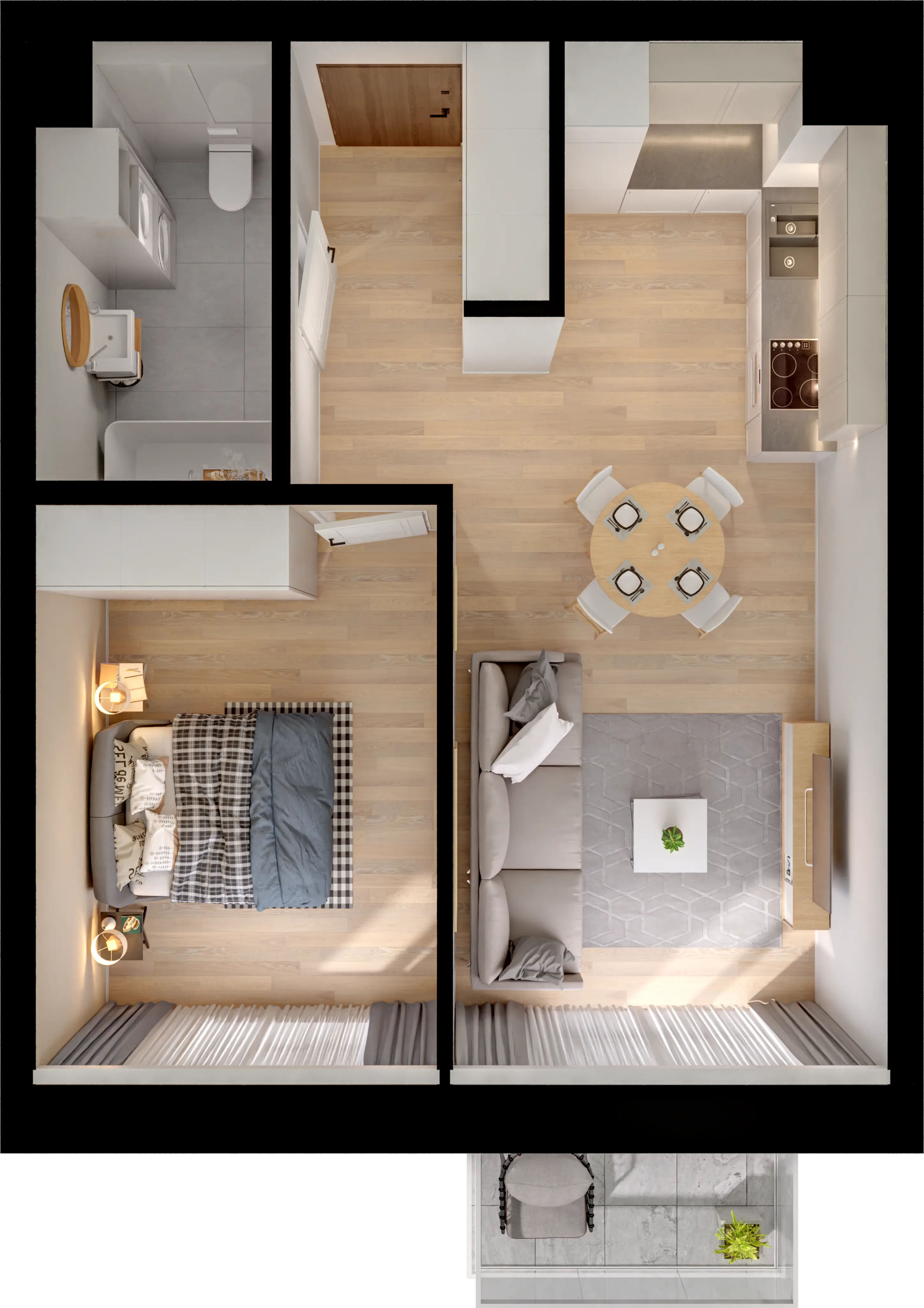 Plan 2 pok. 43m²