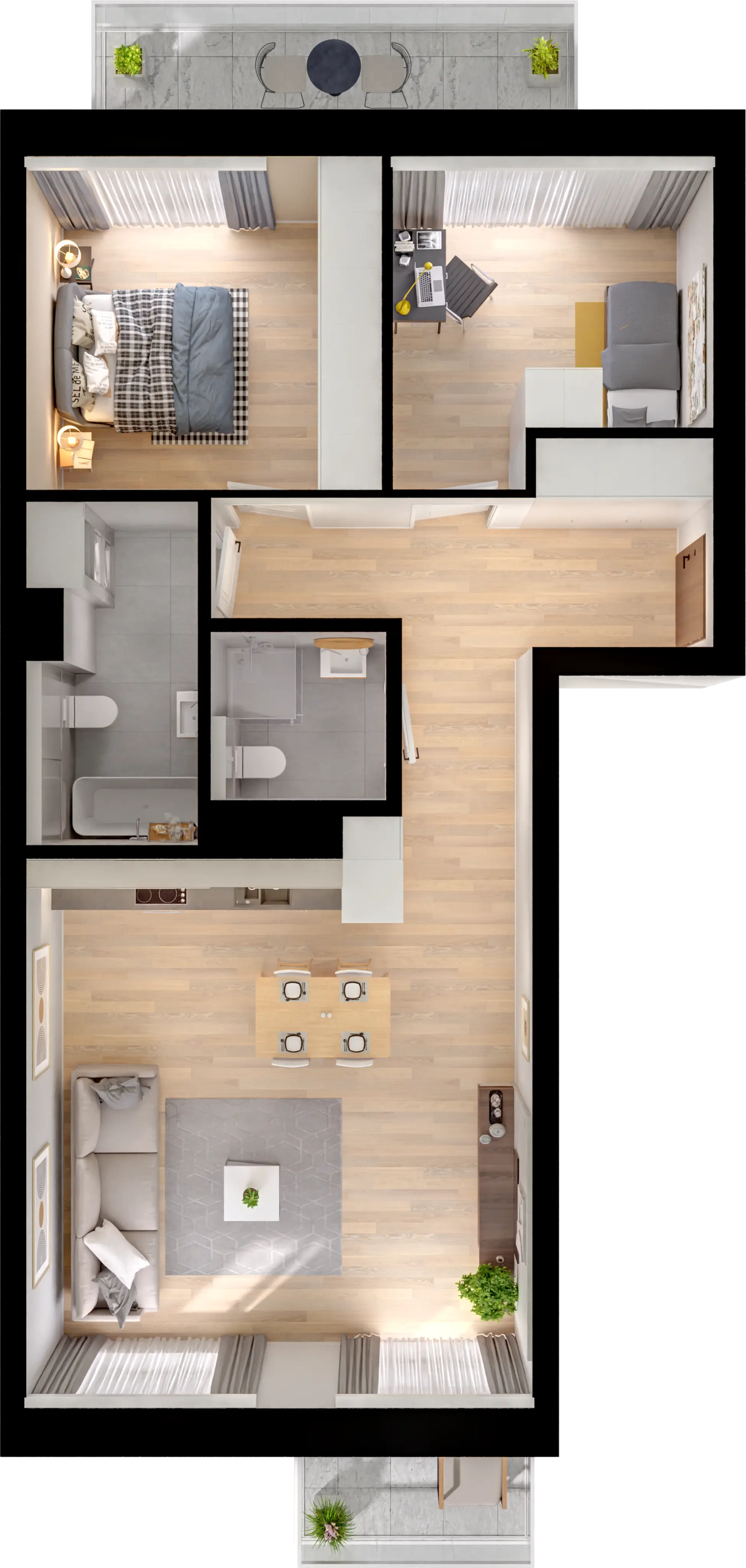 Plan 3 pok. 70m²