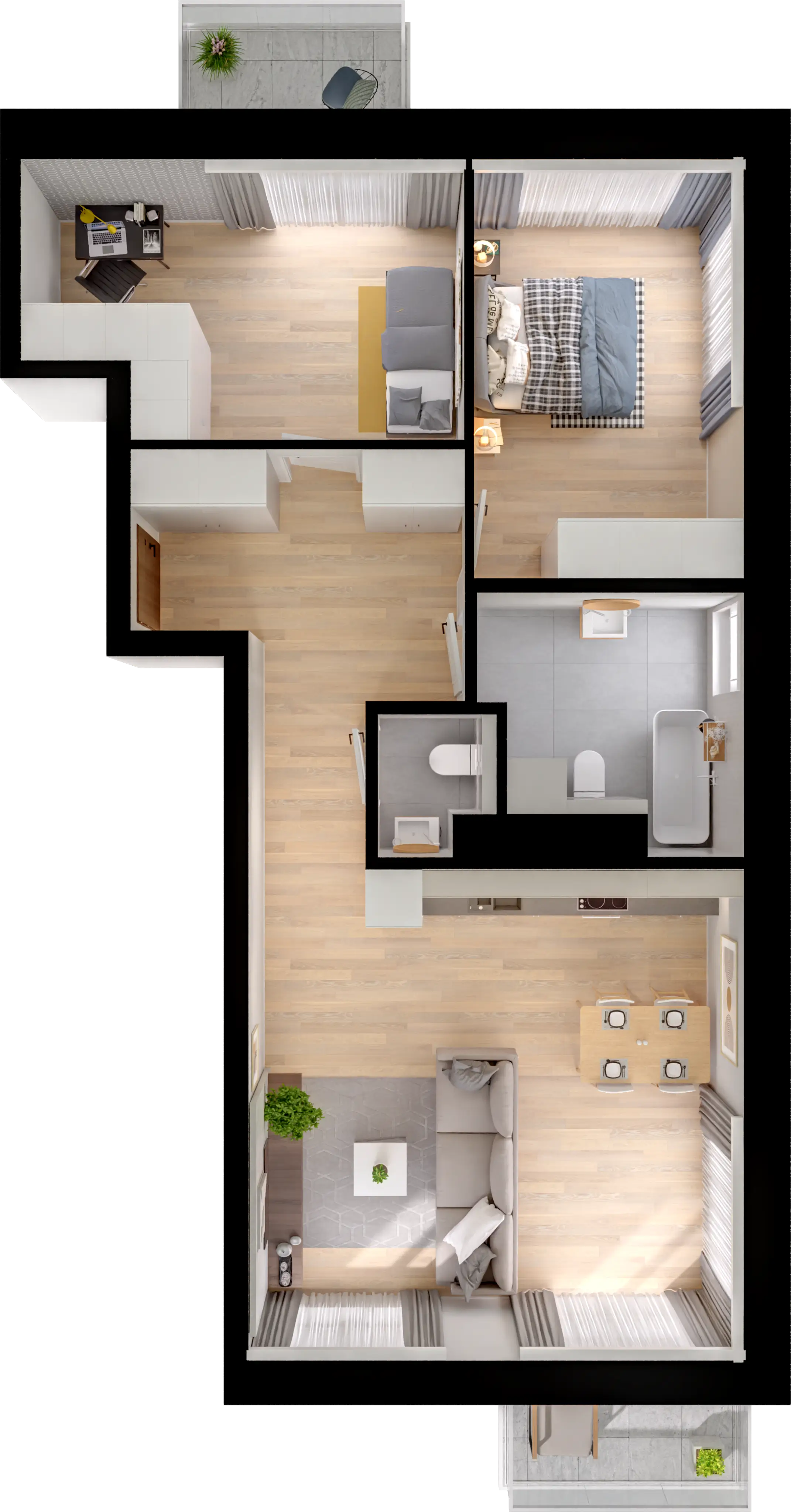 Plan 3 pok. 72m²