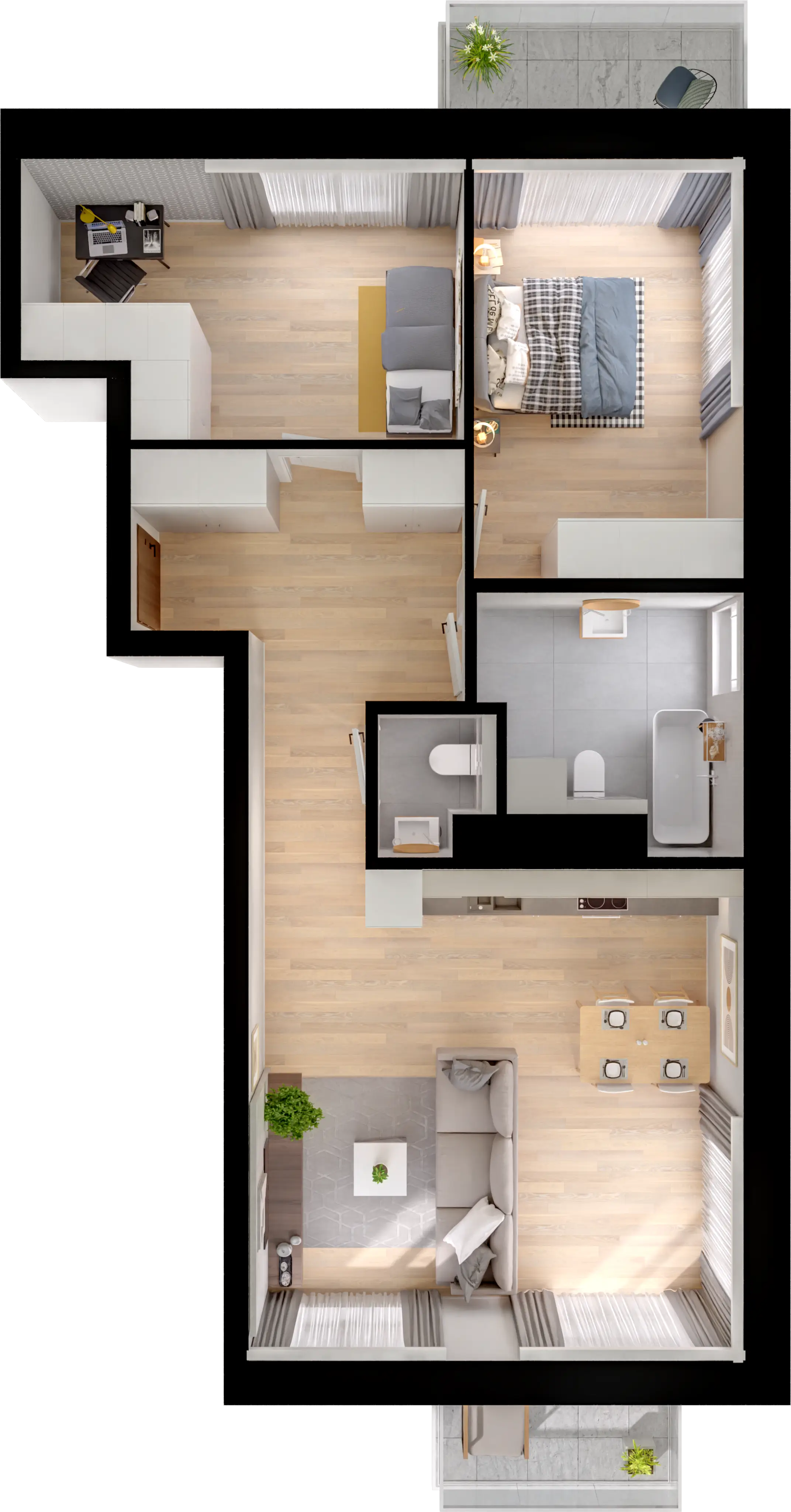 Plan 3 pok. 72m²