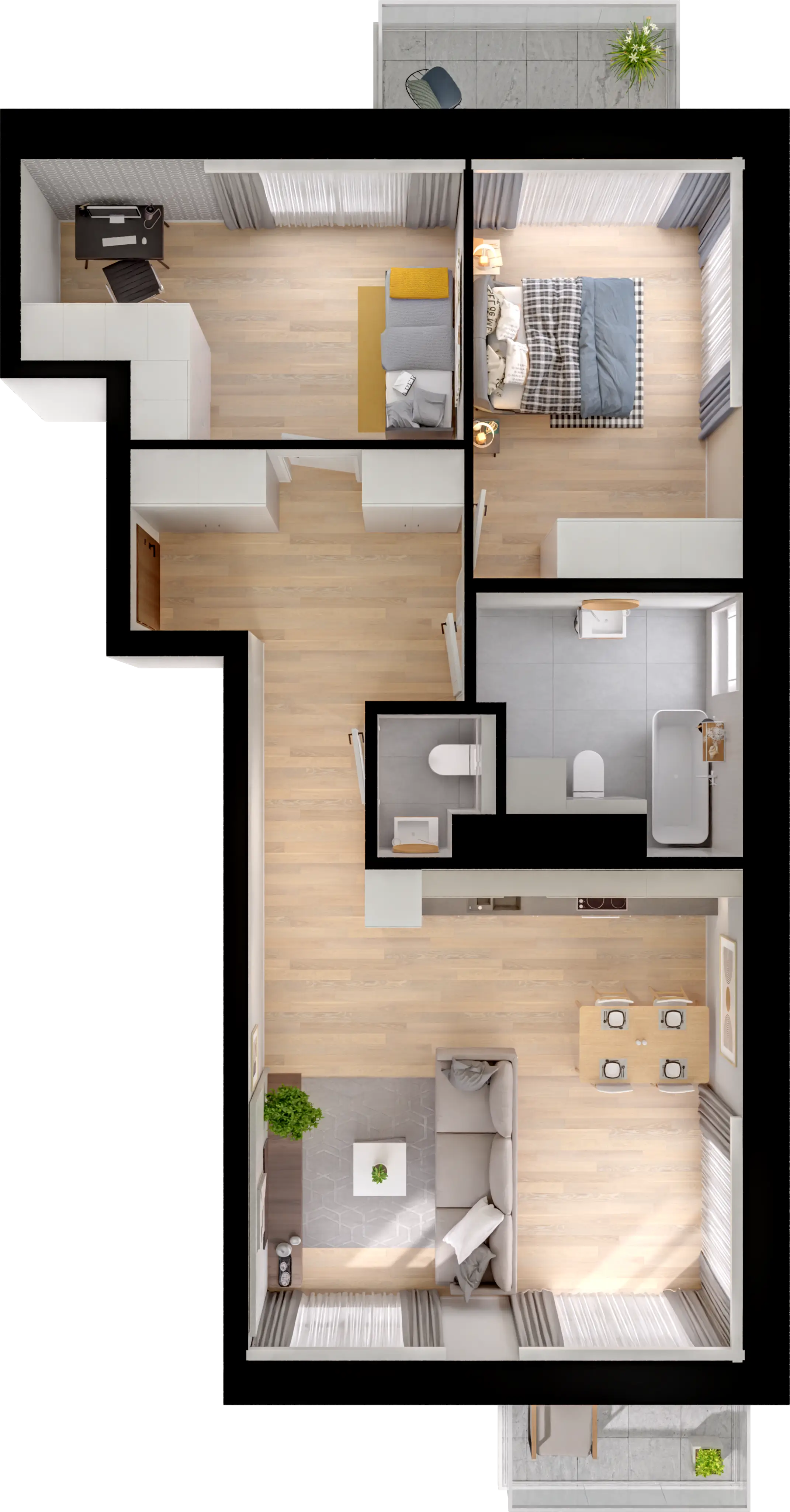 Plan 3 pok. 72m²