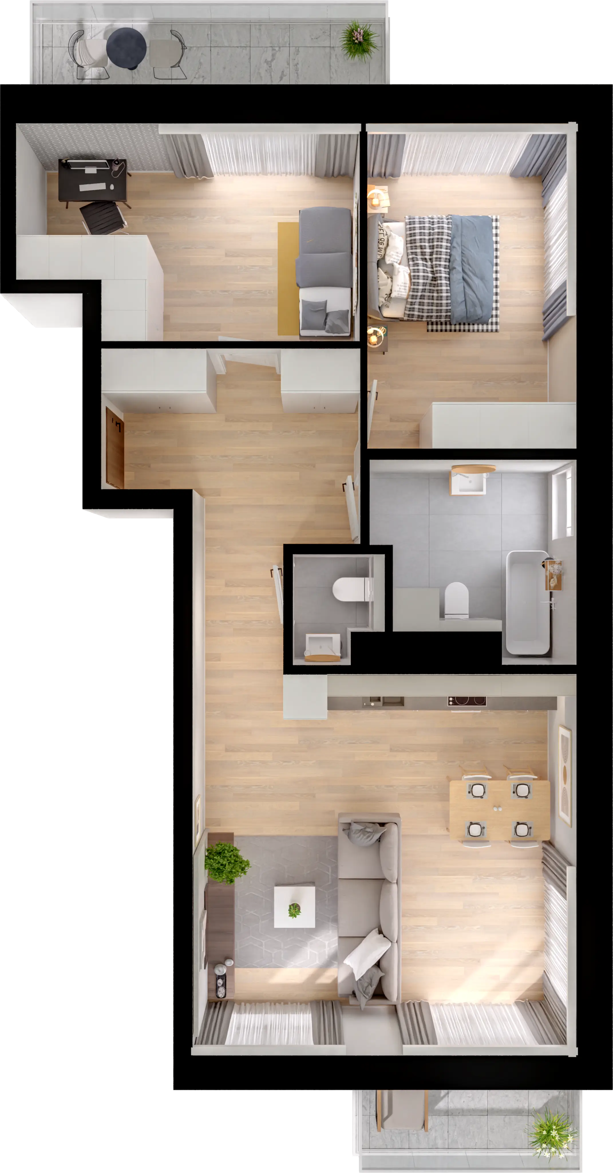 Plan 3 pok. 72m²