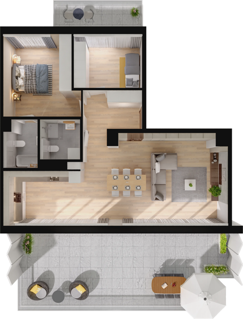 Plan 3 pok. 85m²