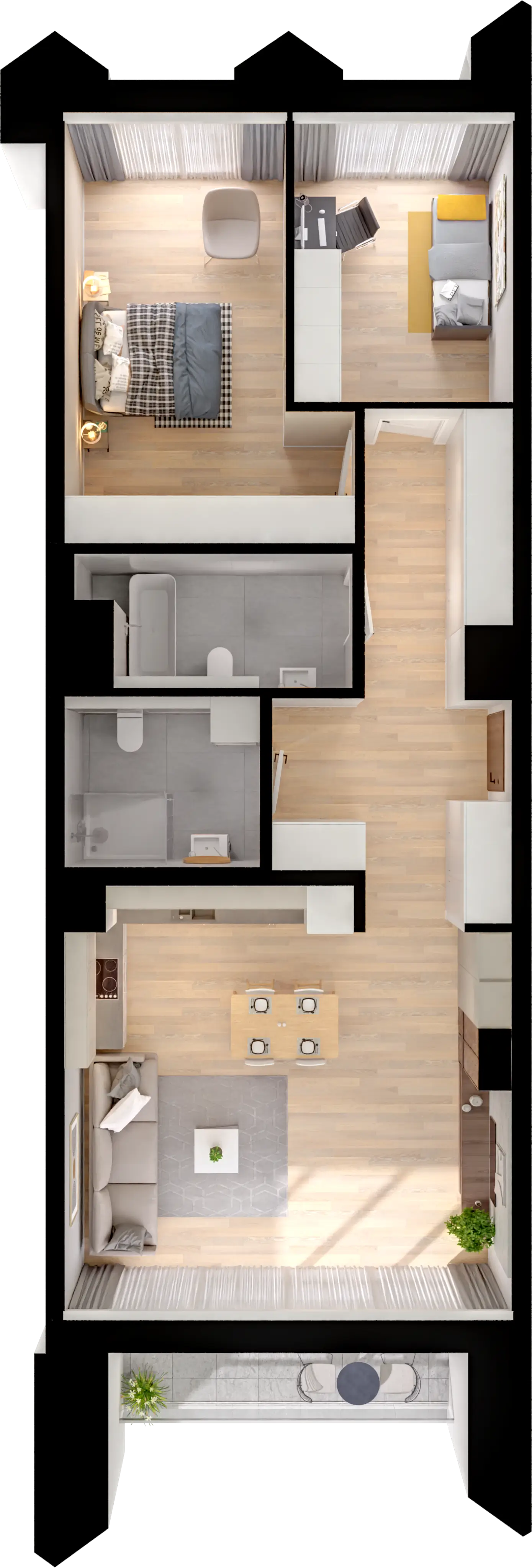 Plan 3 pok. 83m²