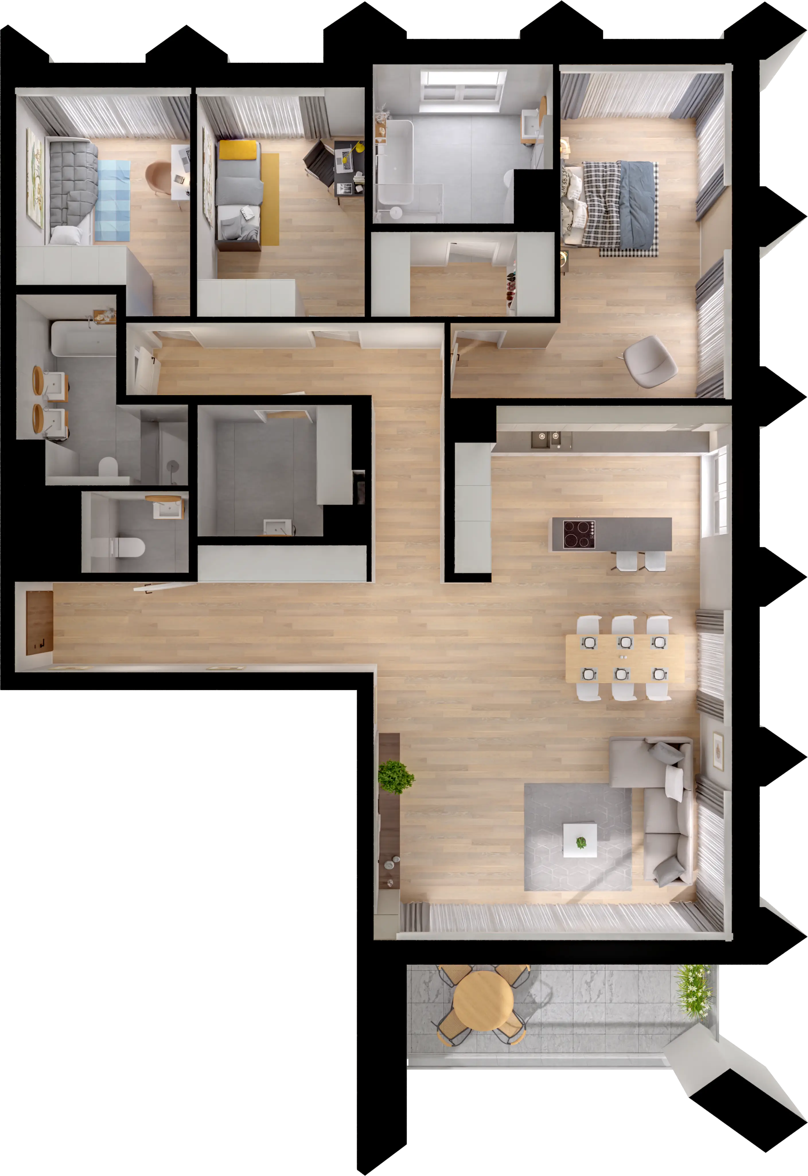 Plan 4 pok. 136m²