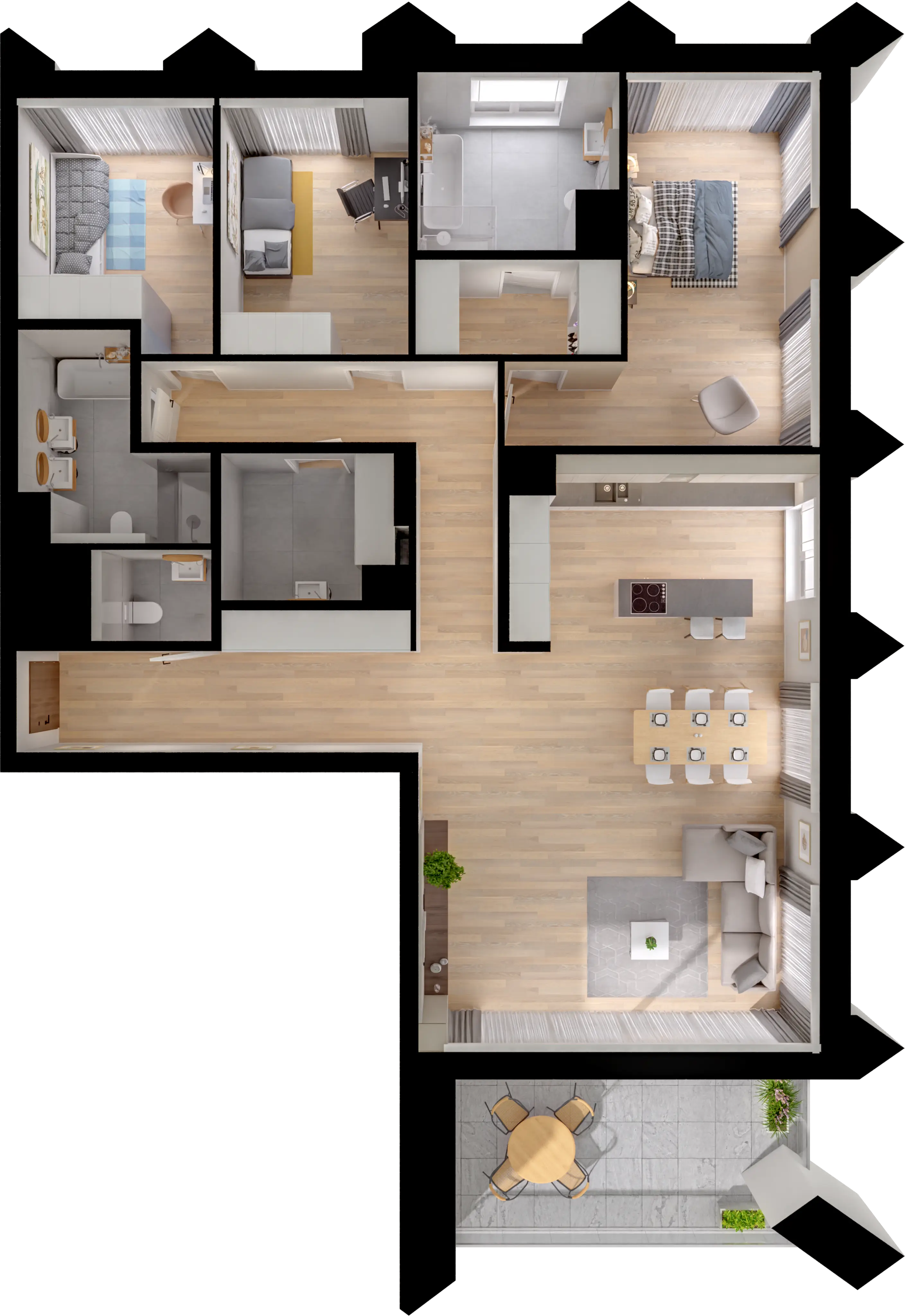 Plan 4 pok. 136m²