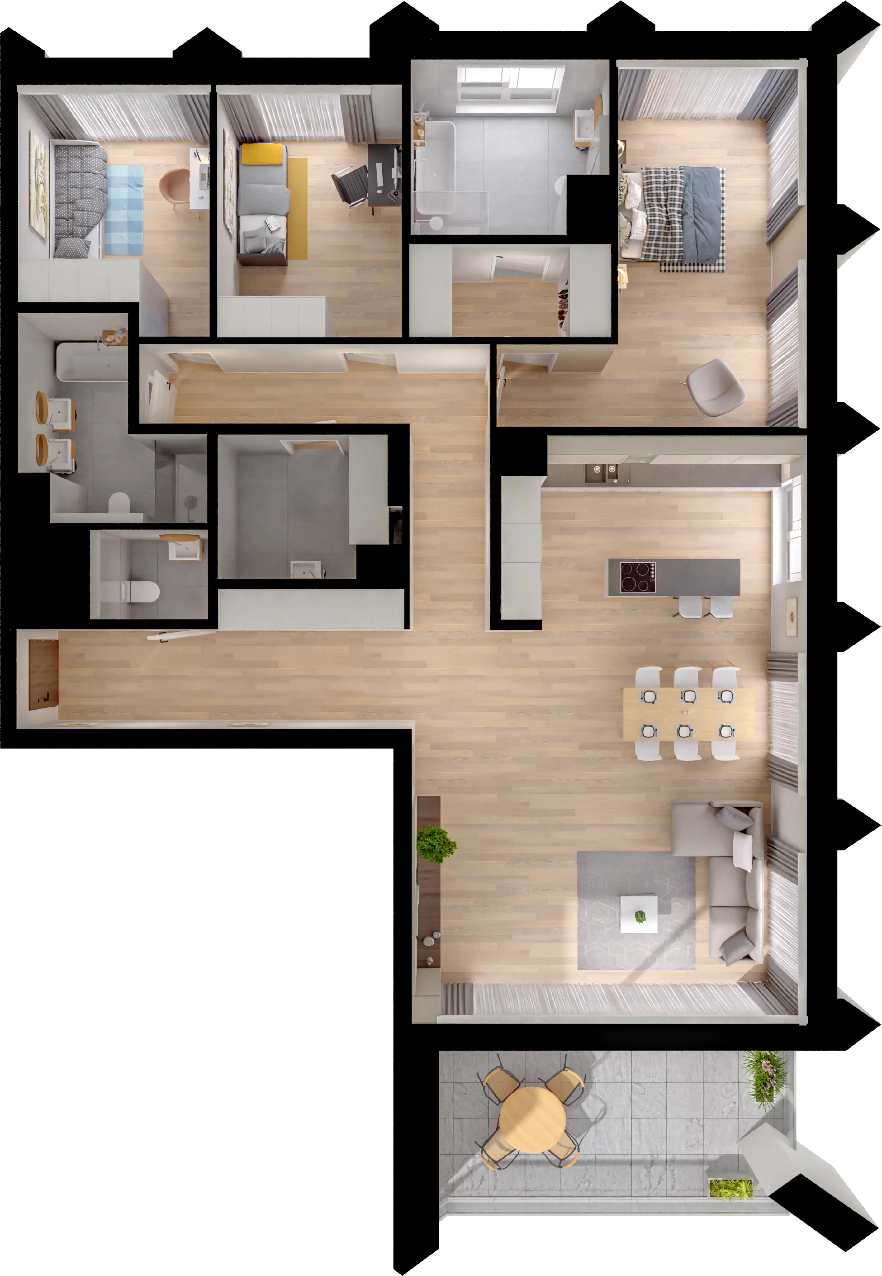 Plan 4 pok. 136m²