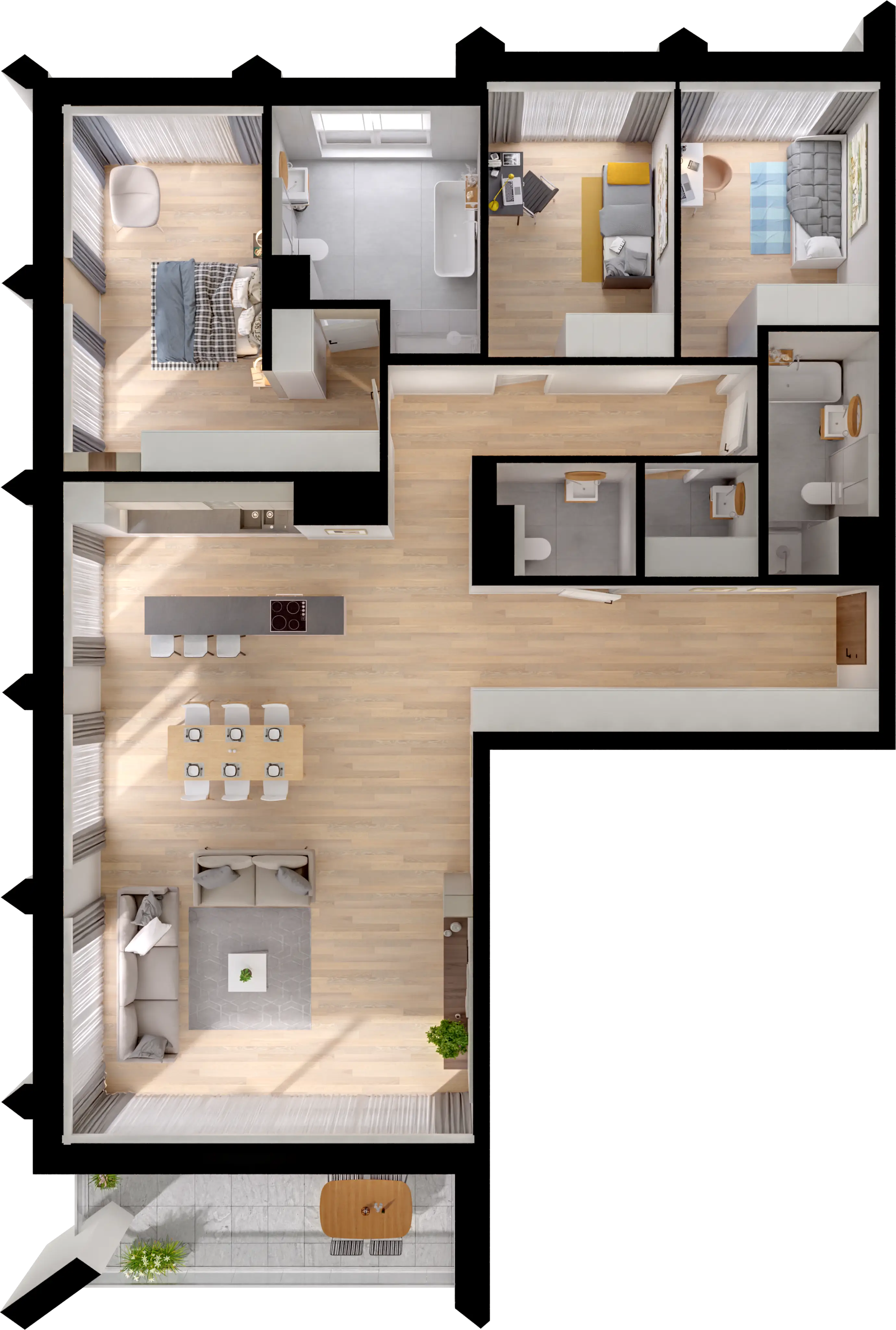 Plan 4 pok. 144m²