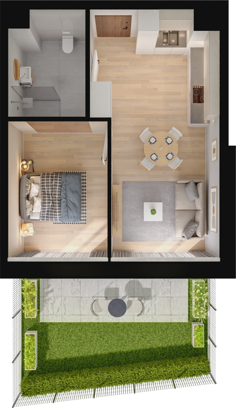 Plan 2 pok. 41m²