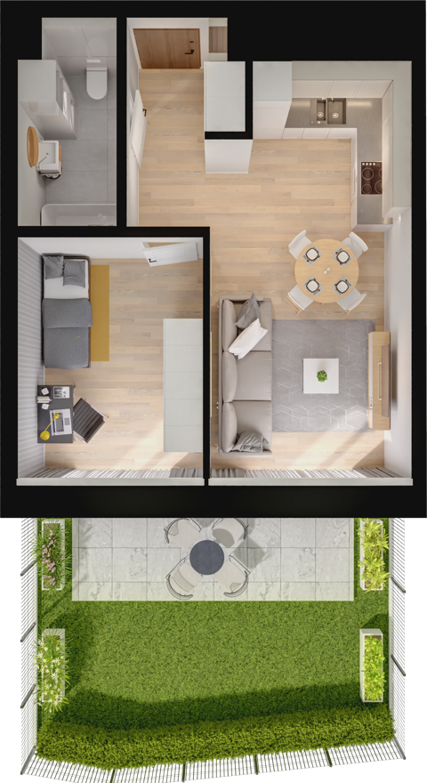 Plan 2 pok. 40m²