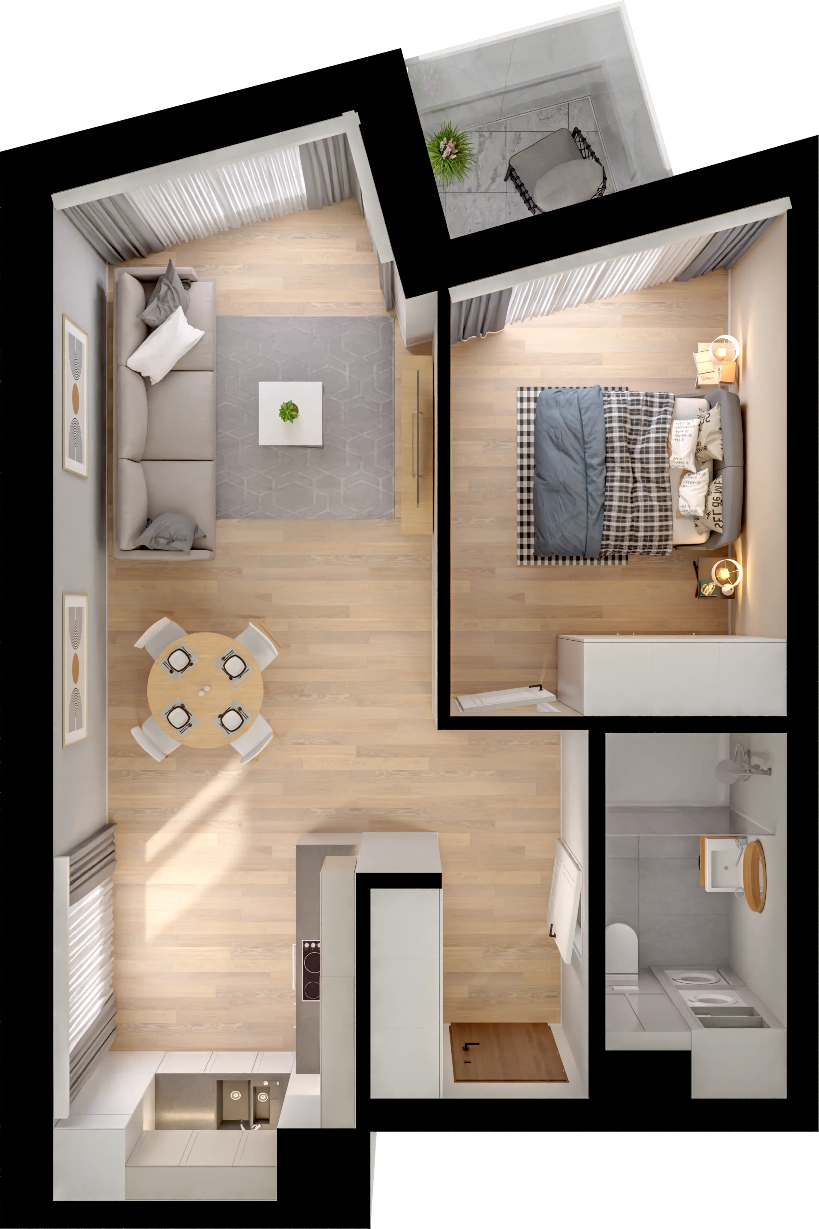 Plan 2 pok. 47m²