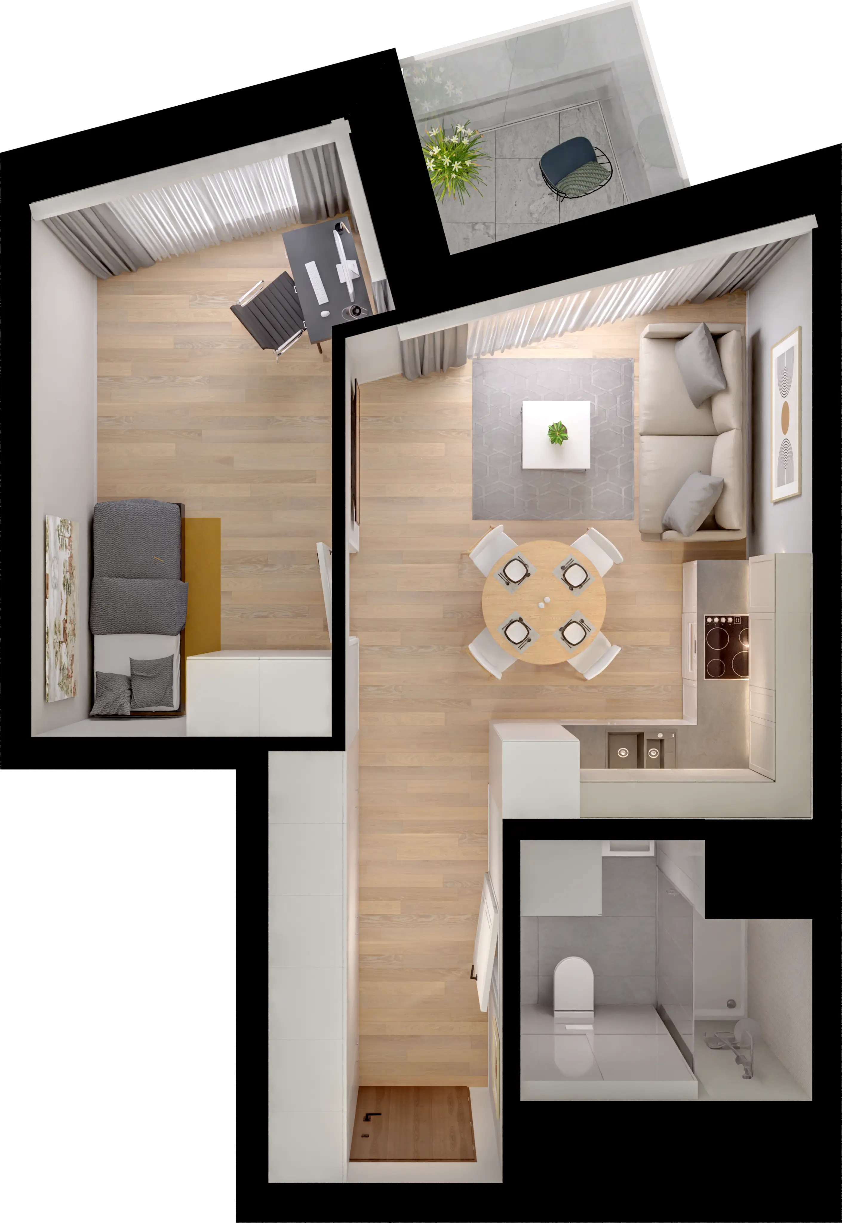 Plan 2 pok. 36m²