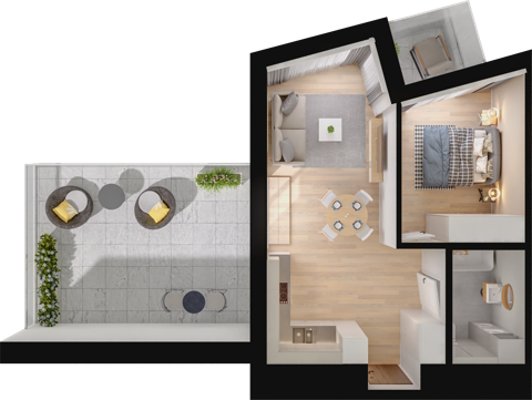 Plan 2 pok. 42m²