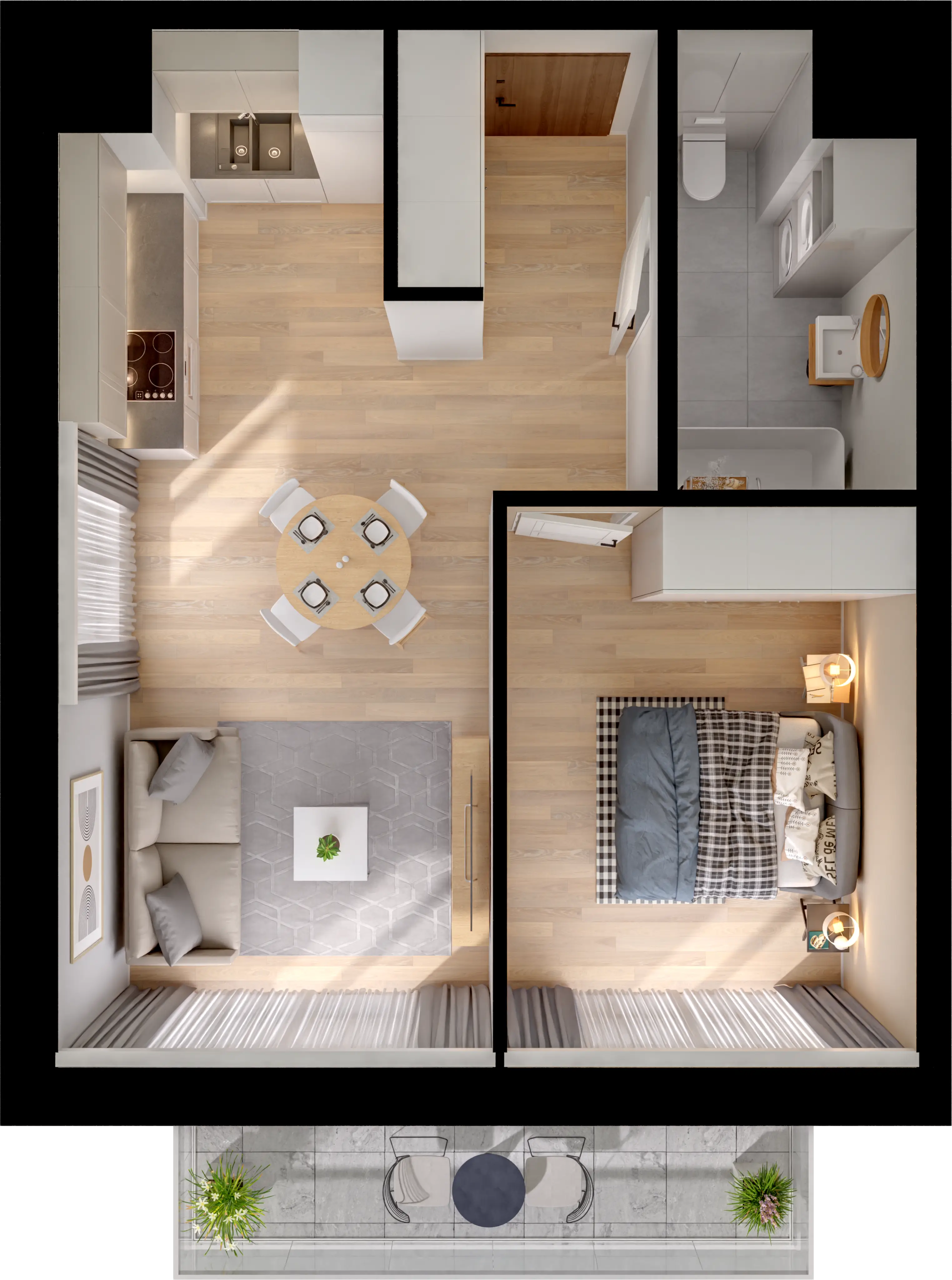 Plan 2 pok. 42m²