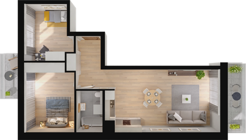 Plan 3 pok. 67m²