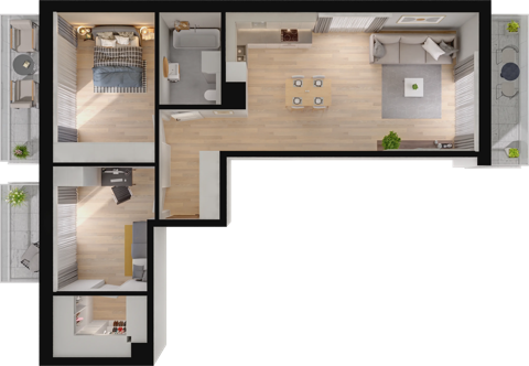 Plan 3 pok. 72m²