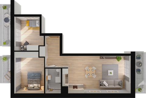 Plan 3 pok. 67m²