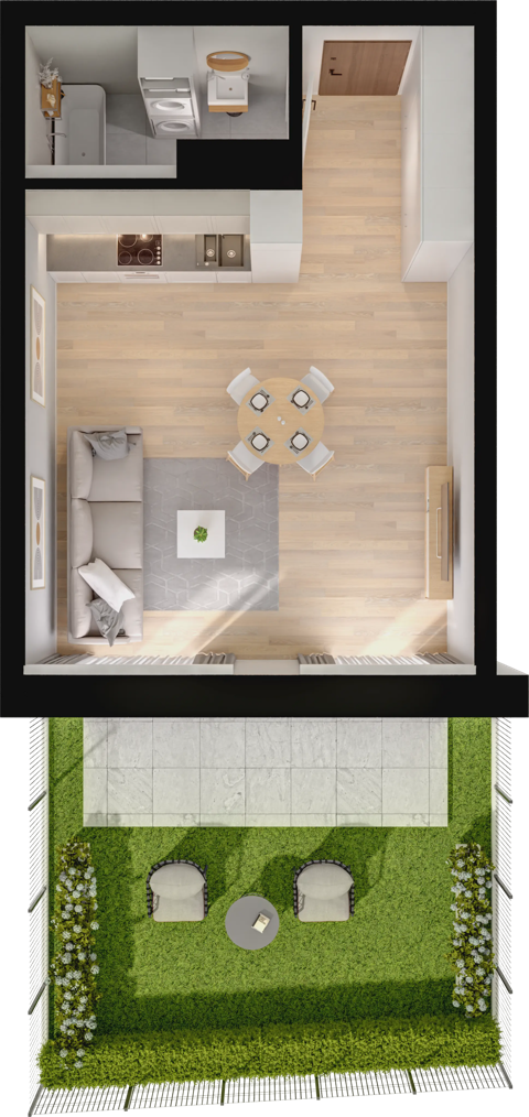 Plan 1 pok. 37m²