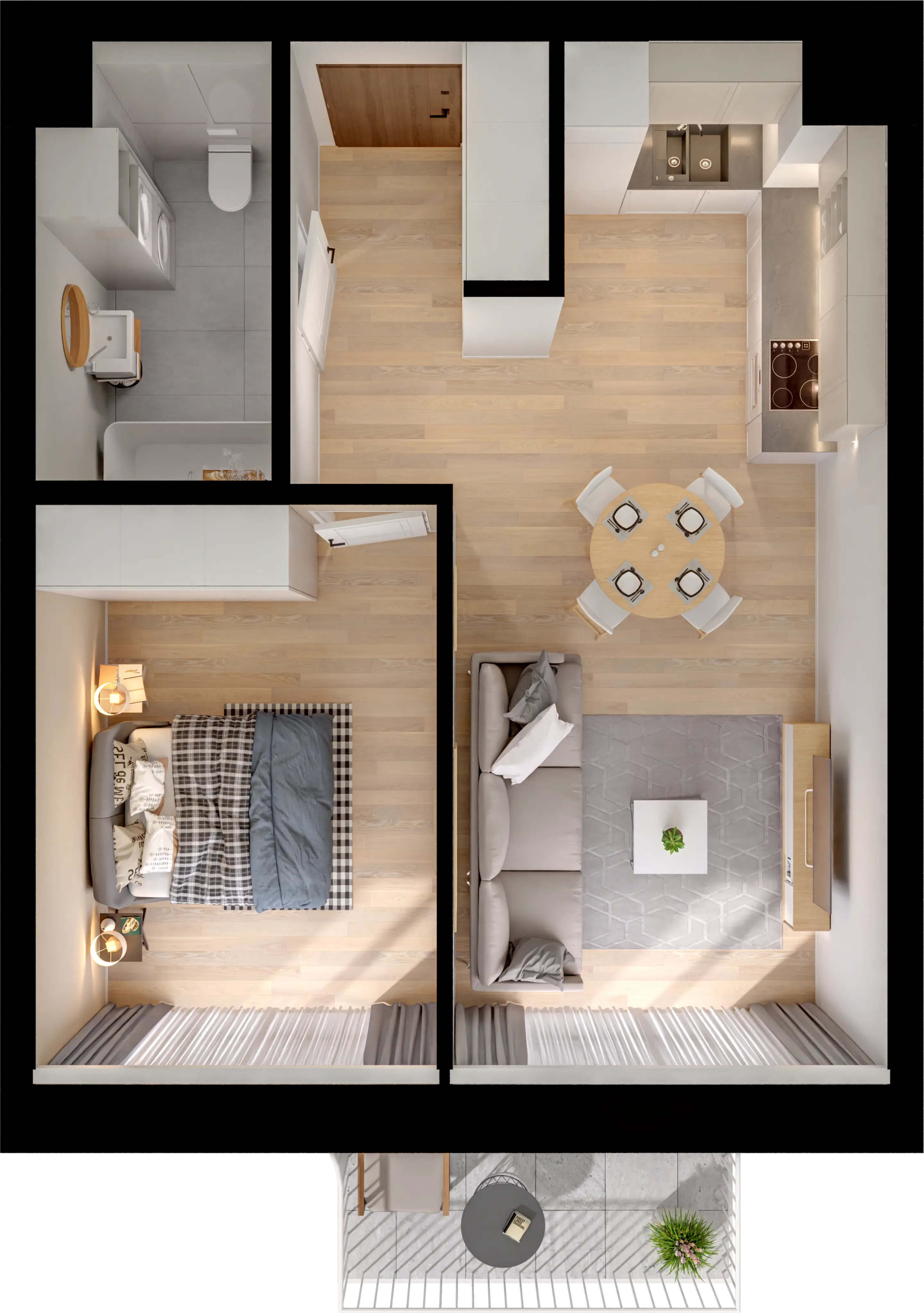 Plan 2 pok. 43m²