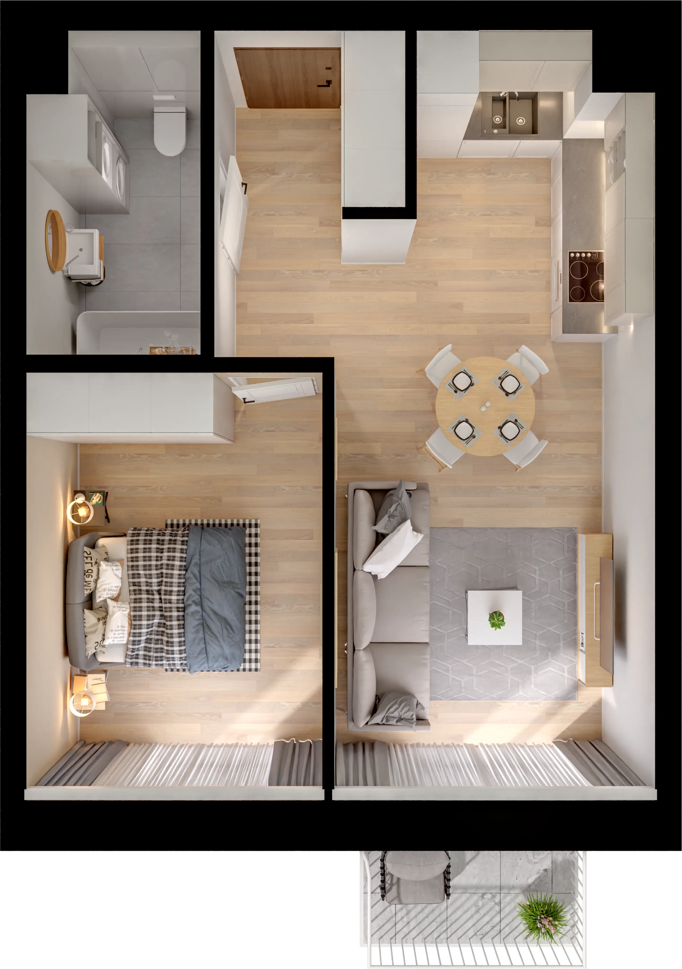 Plan 2 pok. 43m²