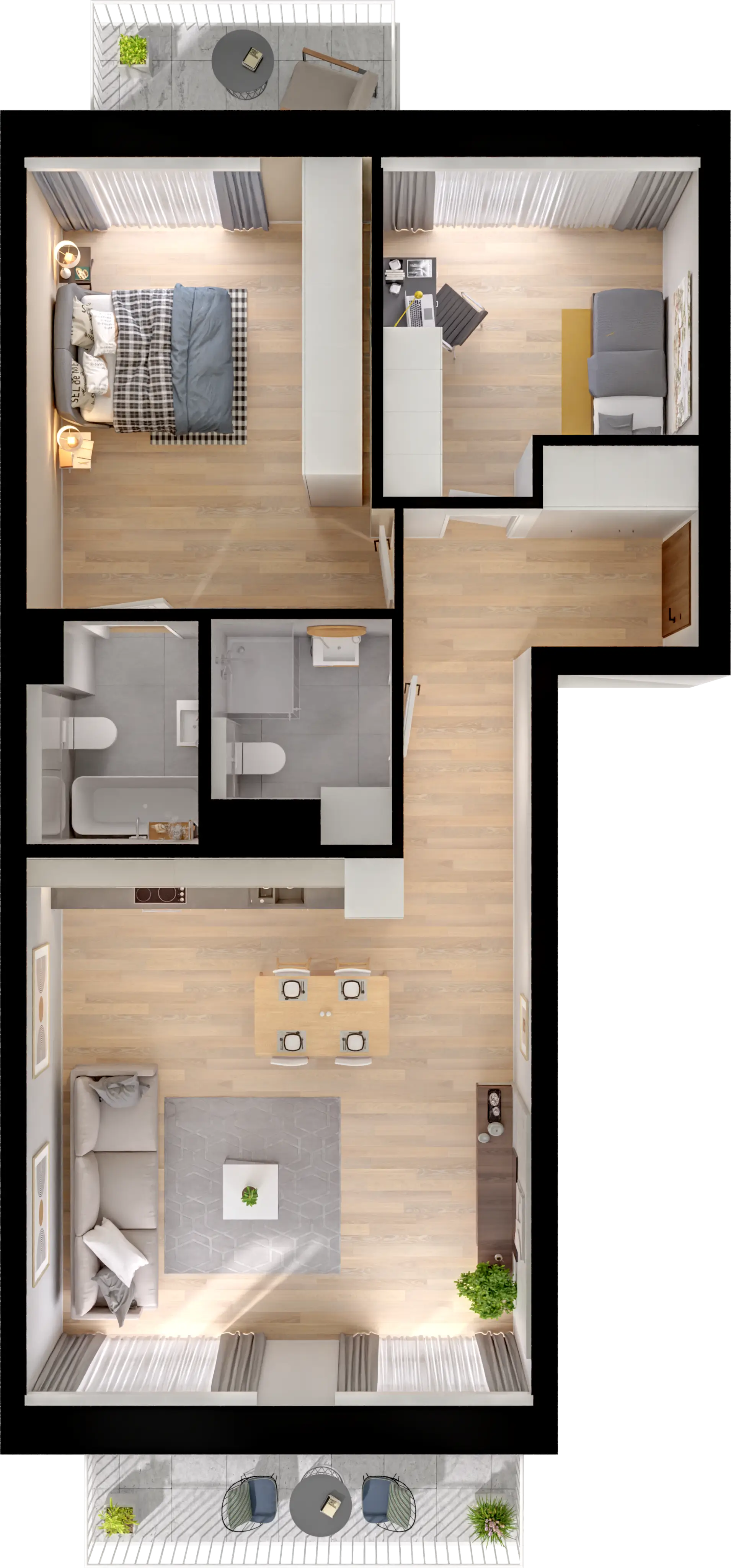 Plan 3 pok. 72m²