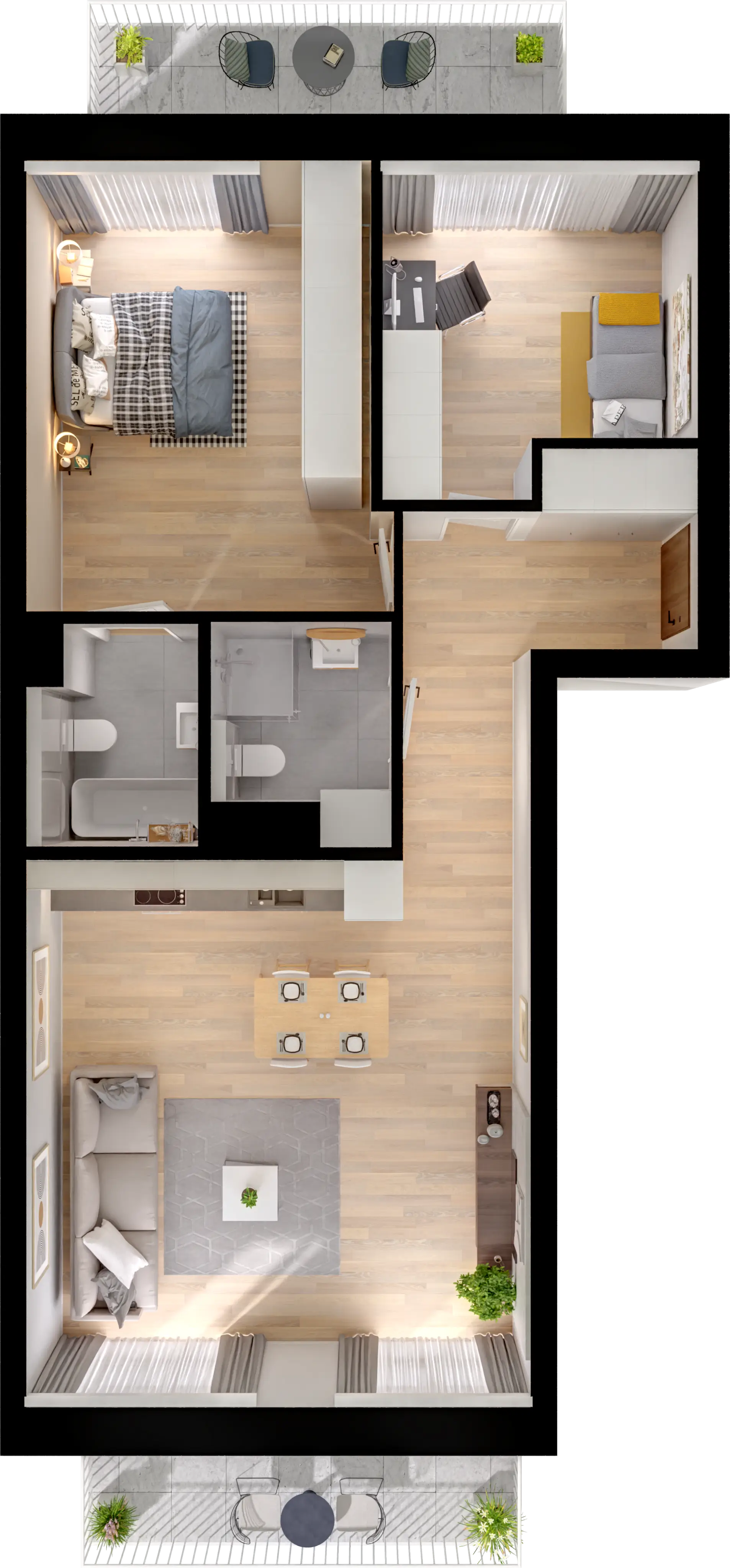 Plan 3 pok. 72m²