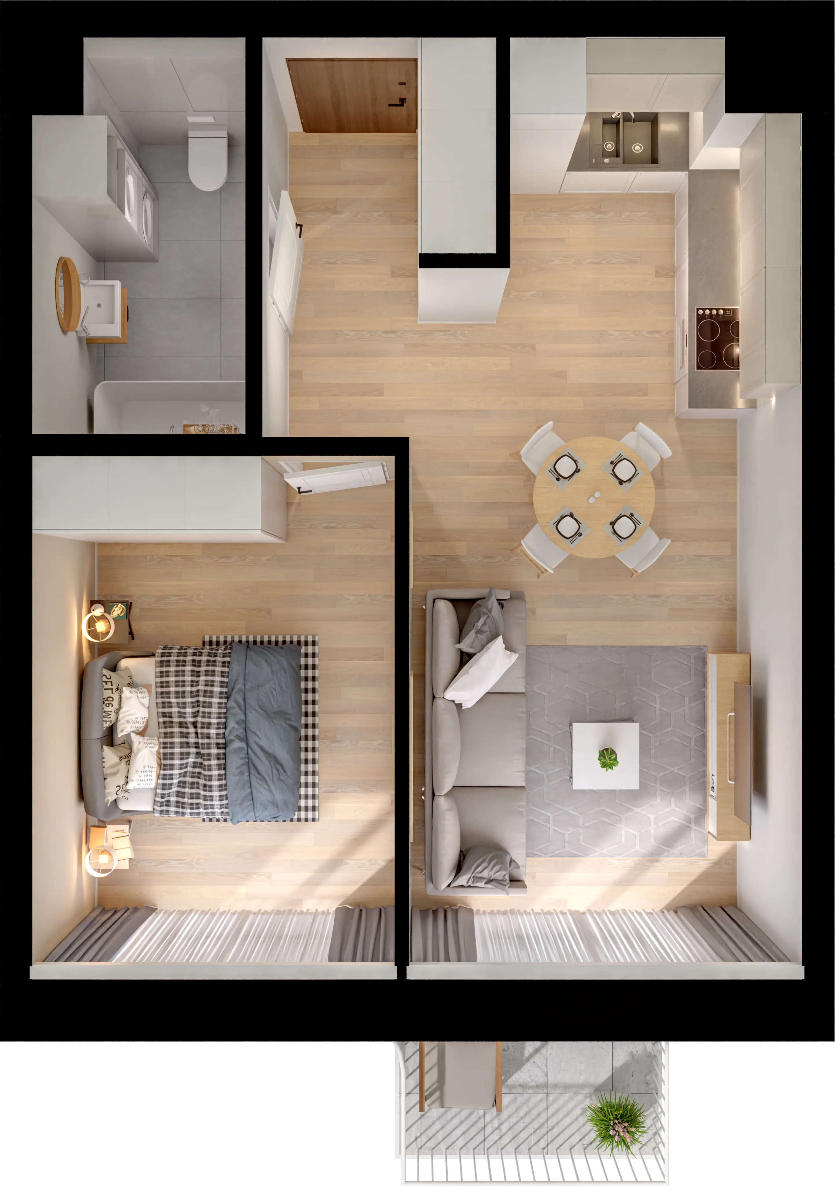 Plan 2 pok. 43m²