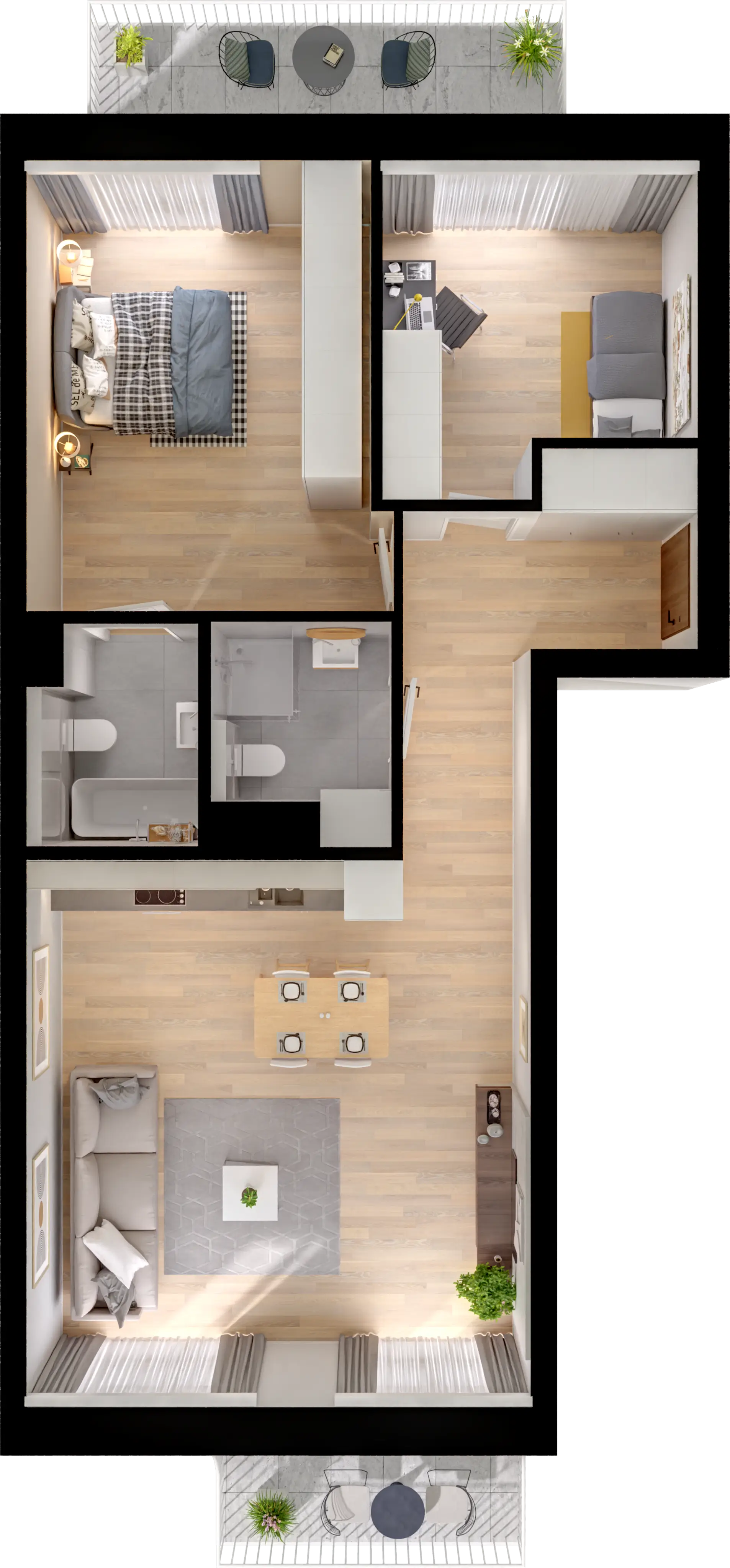 Plan 3 pok. 72m²