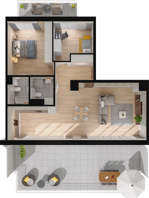 Plan 3 pok. 85m²