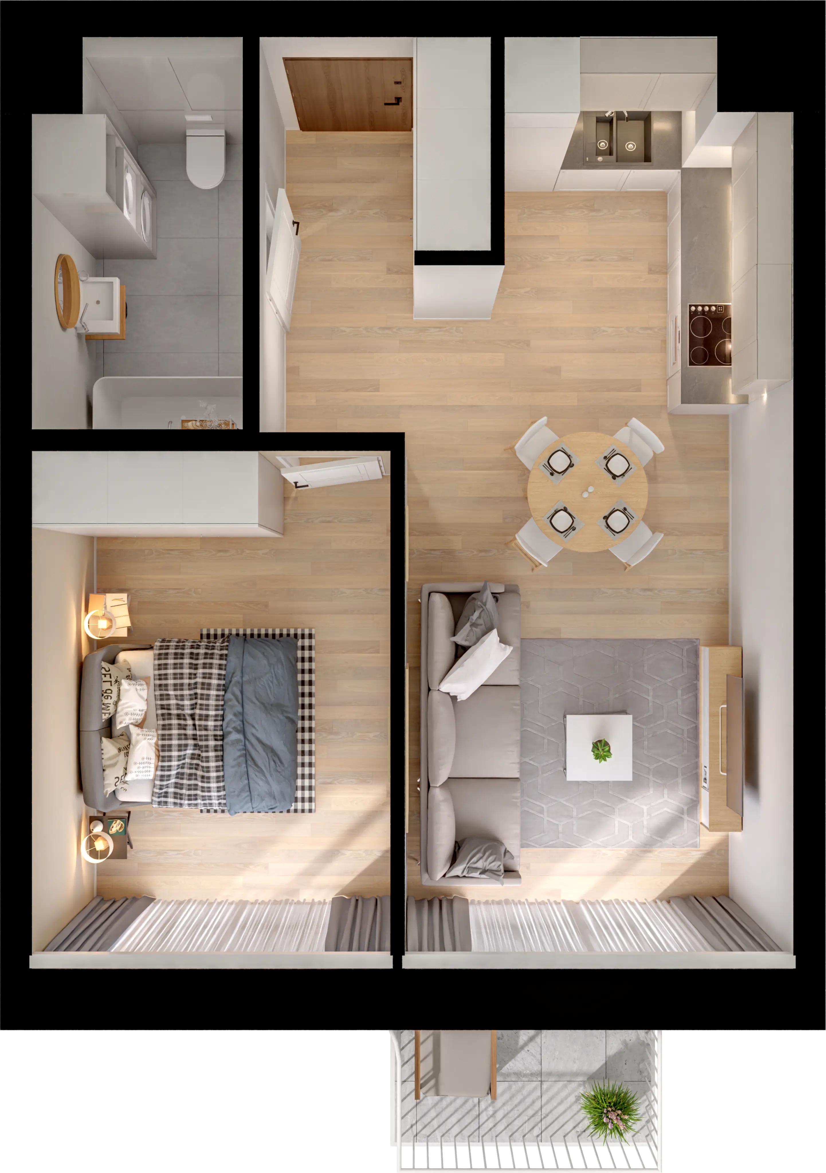 Plan 2 pok. 43m²