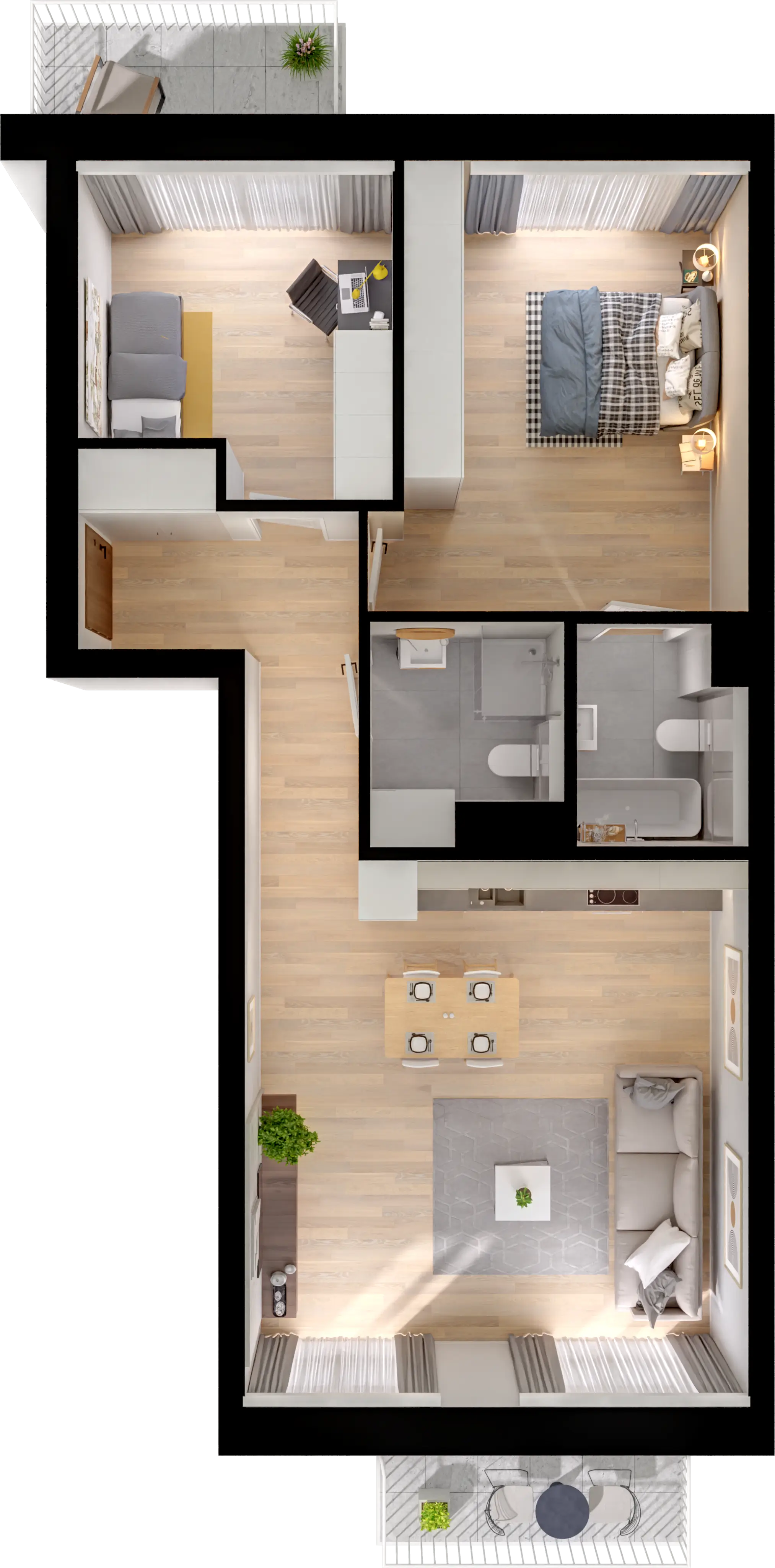 Plan 3 pok. 72m²