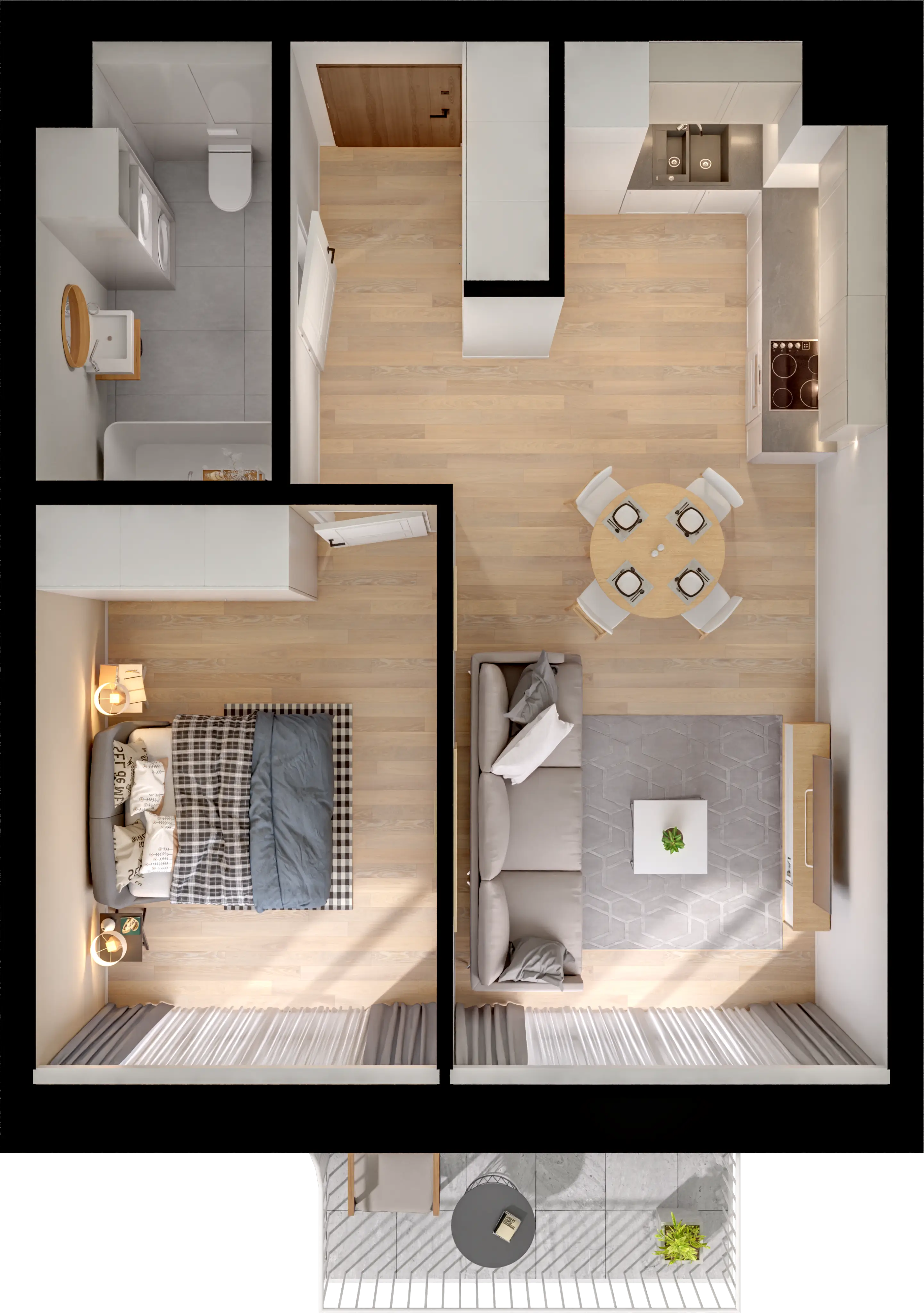 Plan 2 pok. 43m²