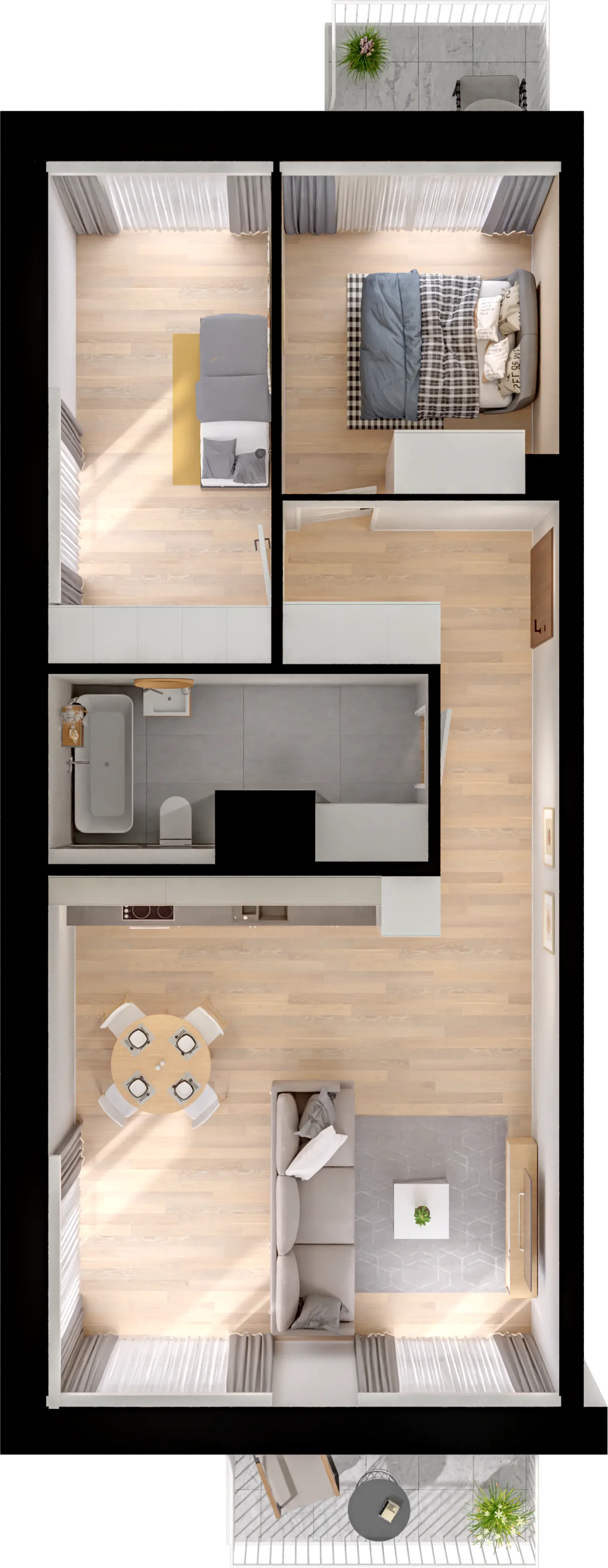 Plan 3 pok. 64m²