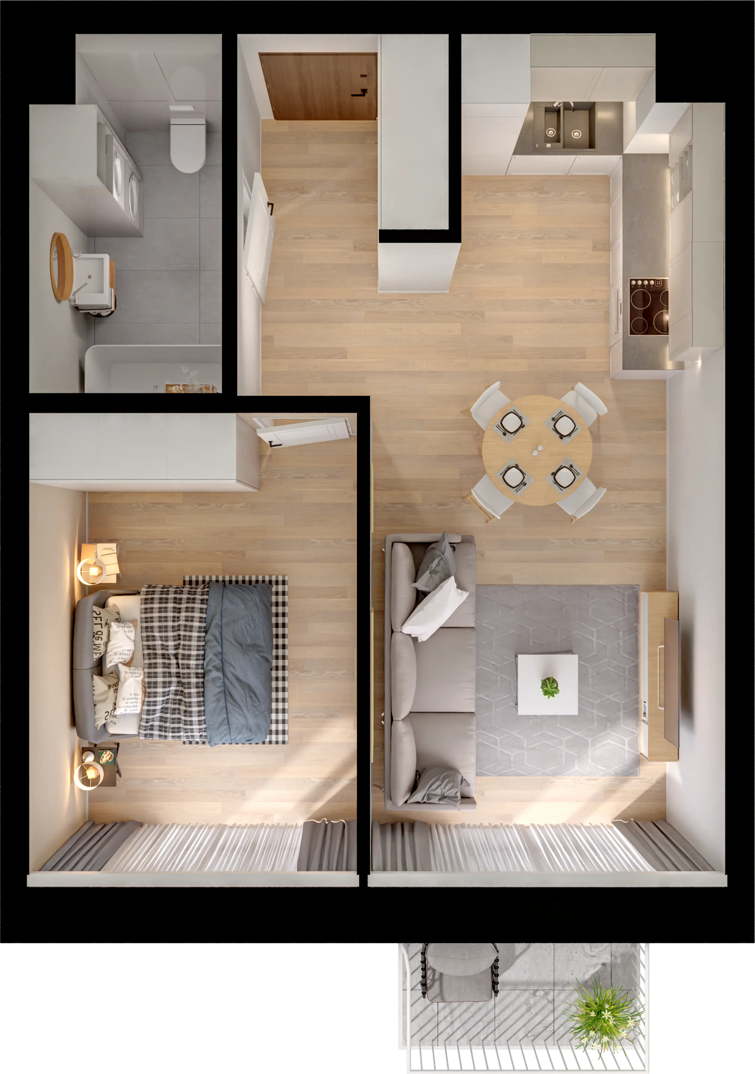 Plan 2 pok. 43m²