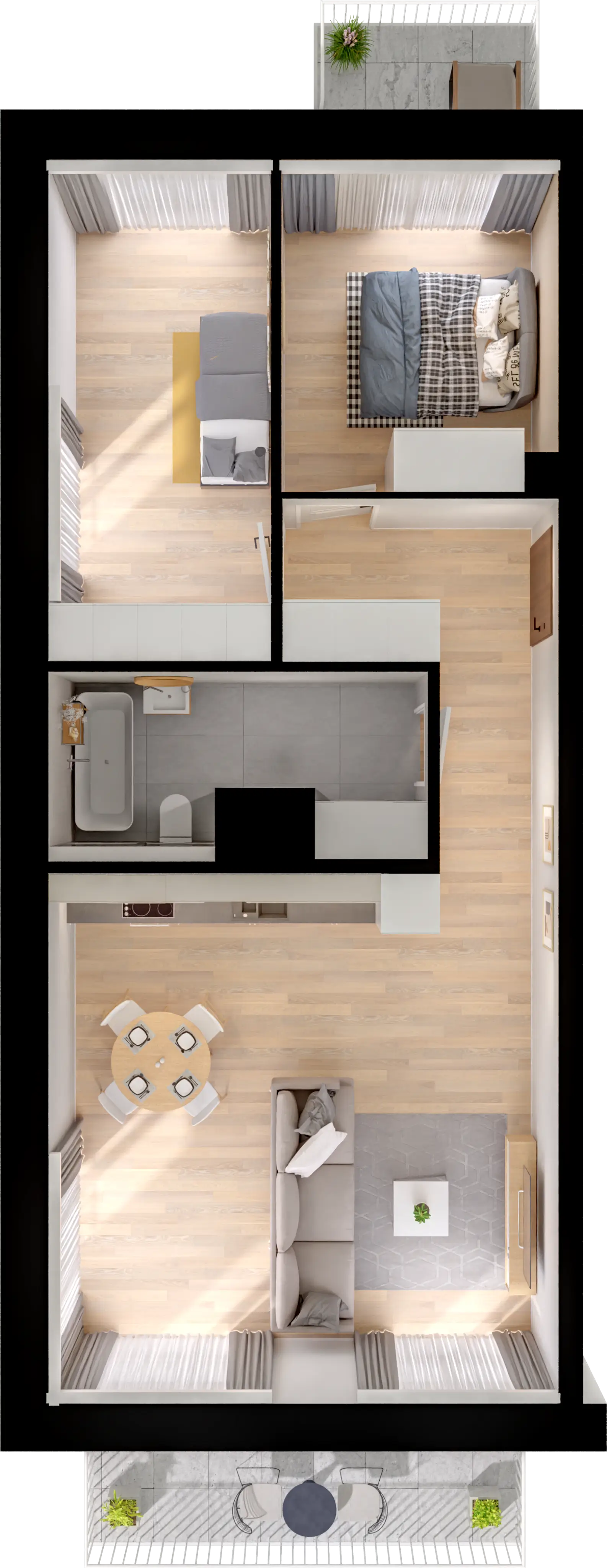 Plan 3 pok. 64m²