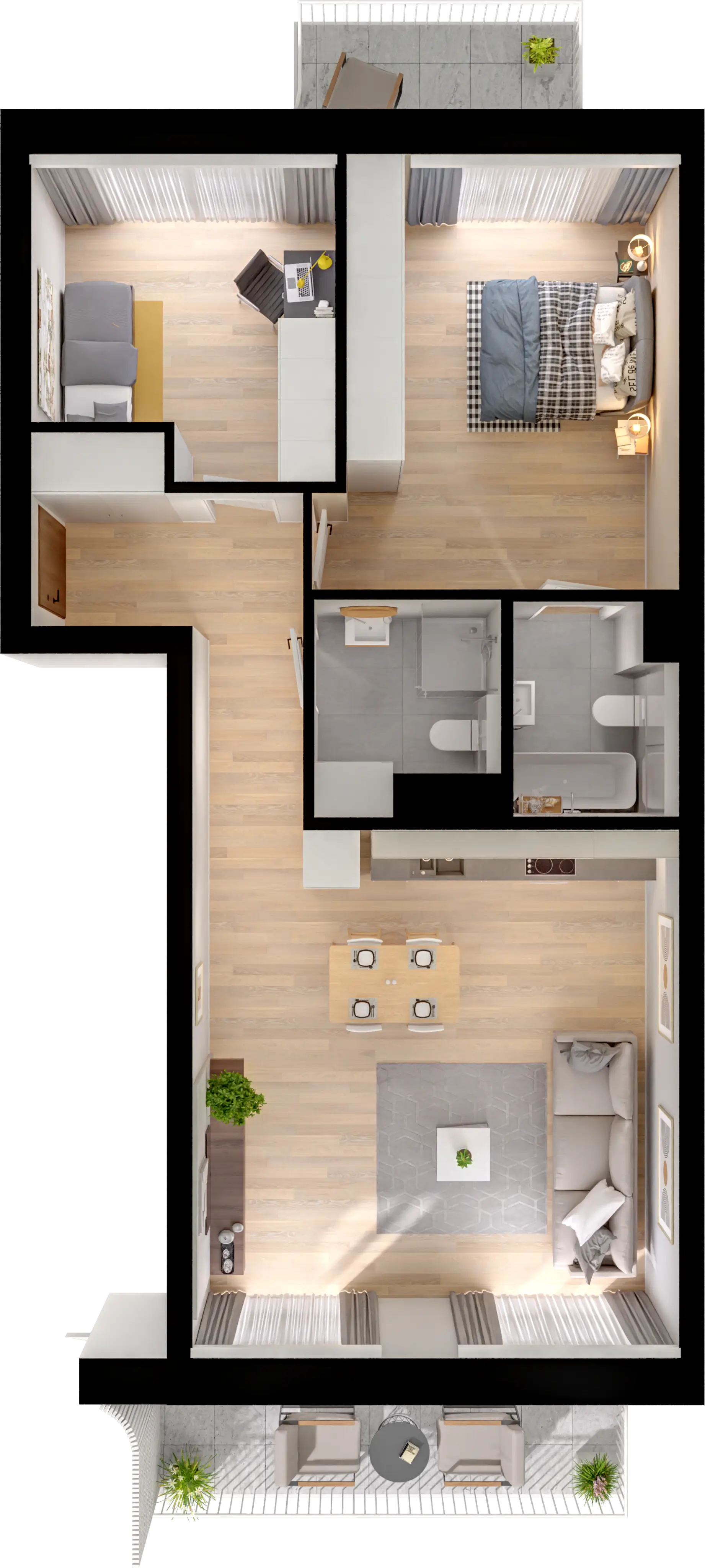 Plan 3 pok. 72m²