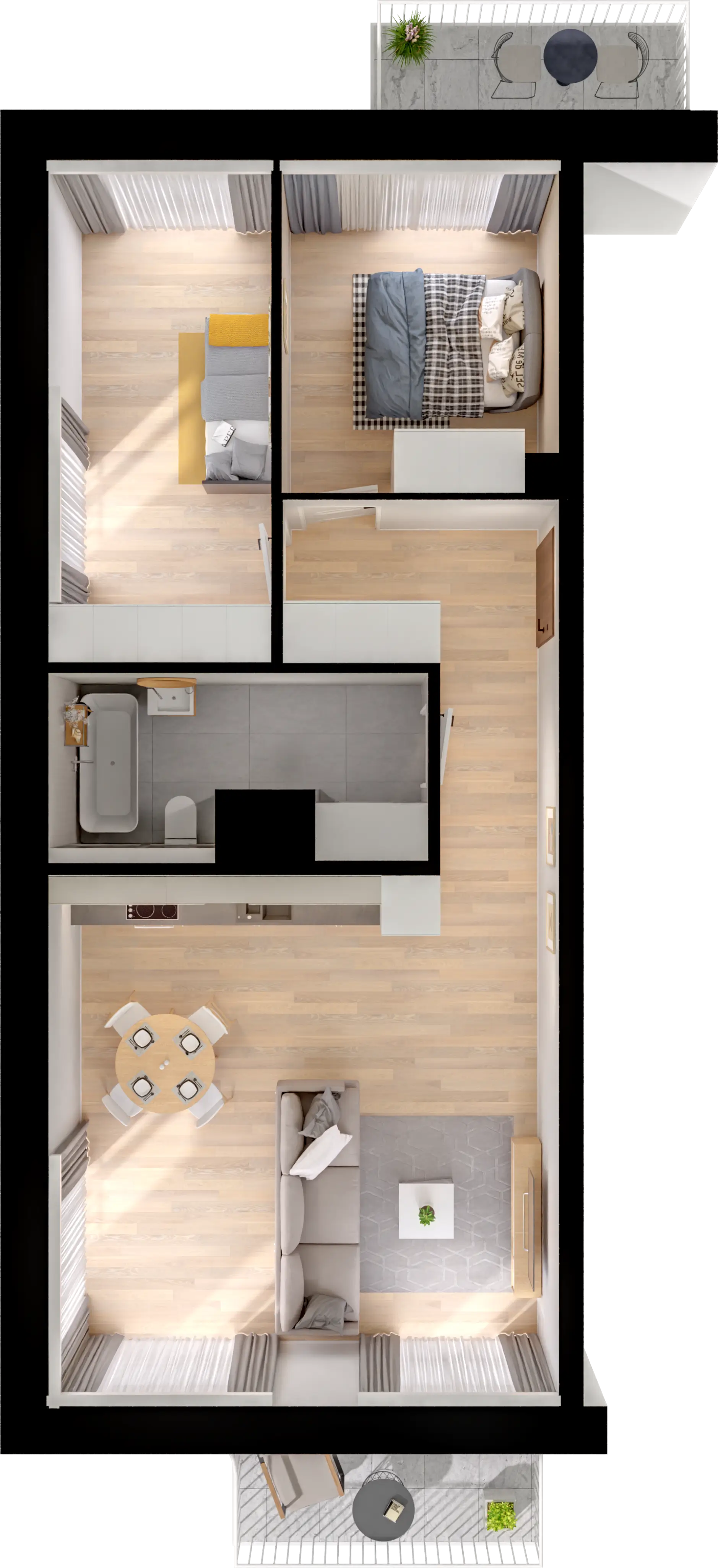 Plan 3 pok. 64m²
