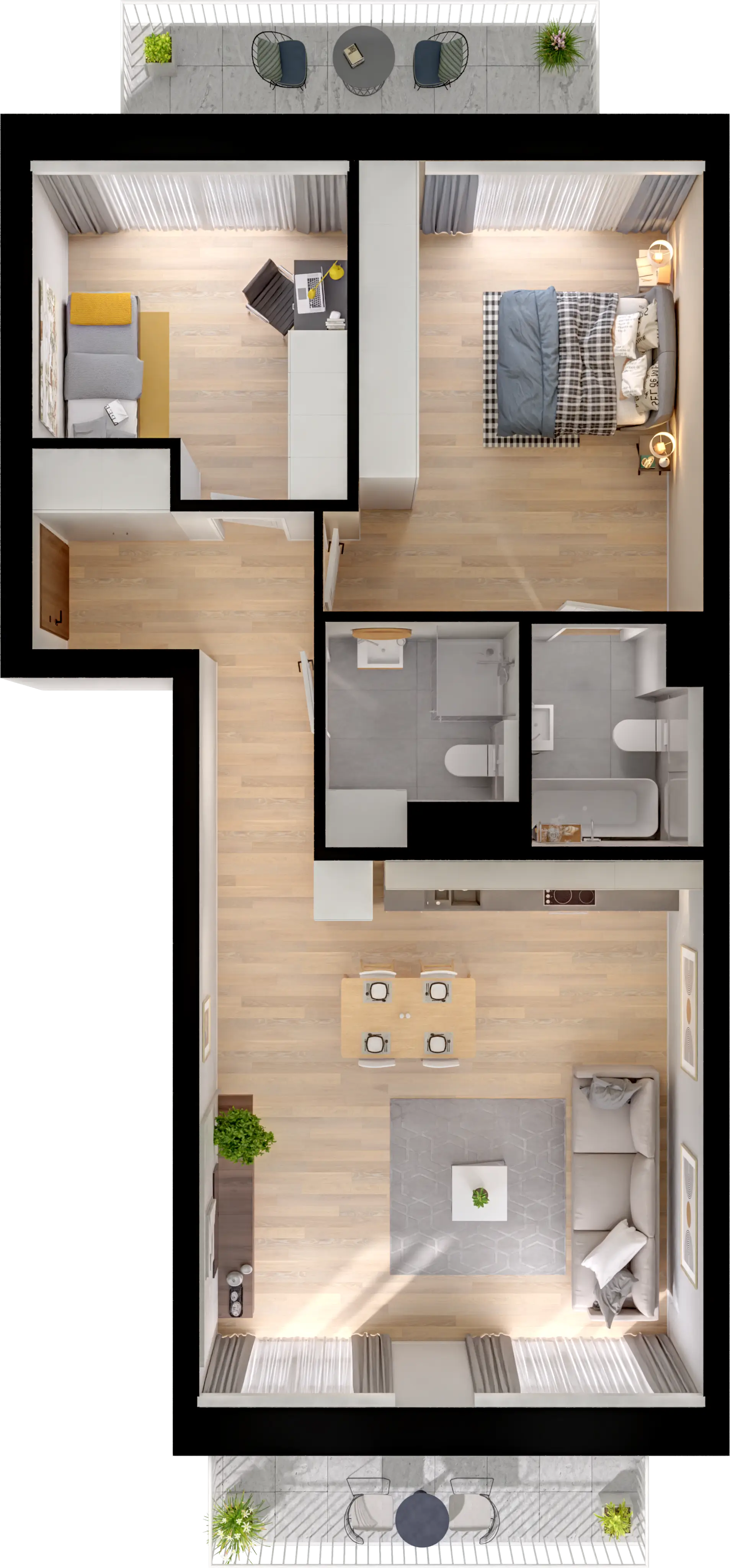 Plan 3 pok. 72m²