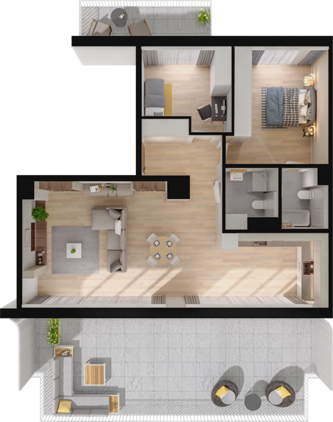 Plan 3 pok. 85m²