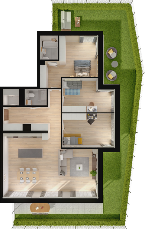 Plan 4 pok. 124m²