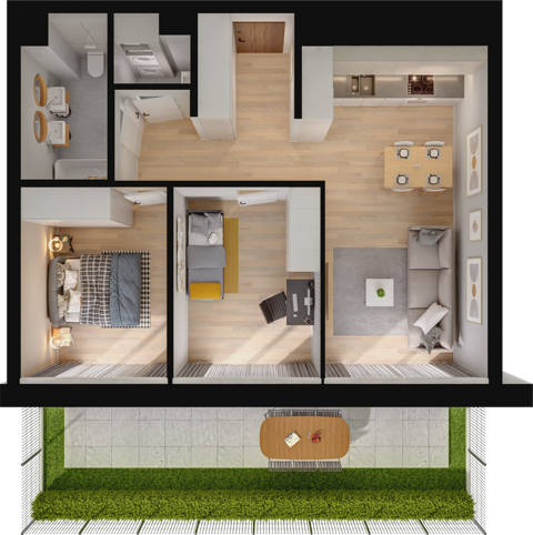 Plan 3 pok. 59m²