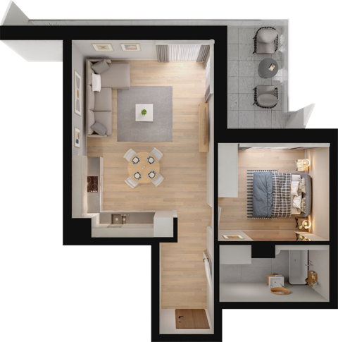 Plan 2 pok. 47m²