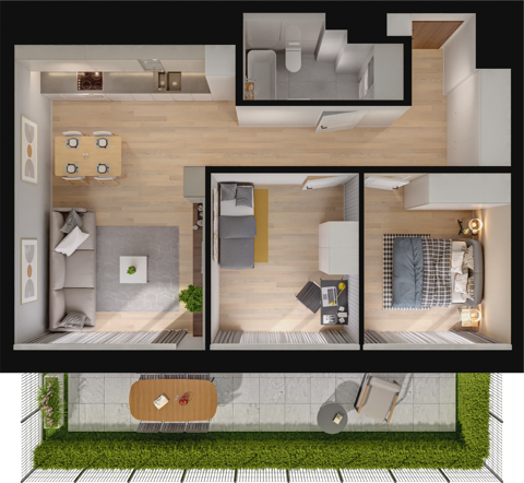 Plan 3 pok. 59m²