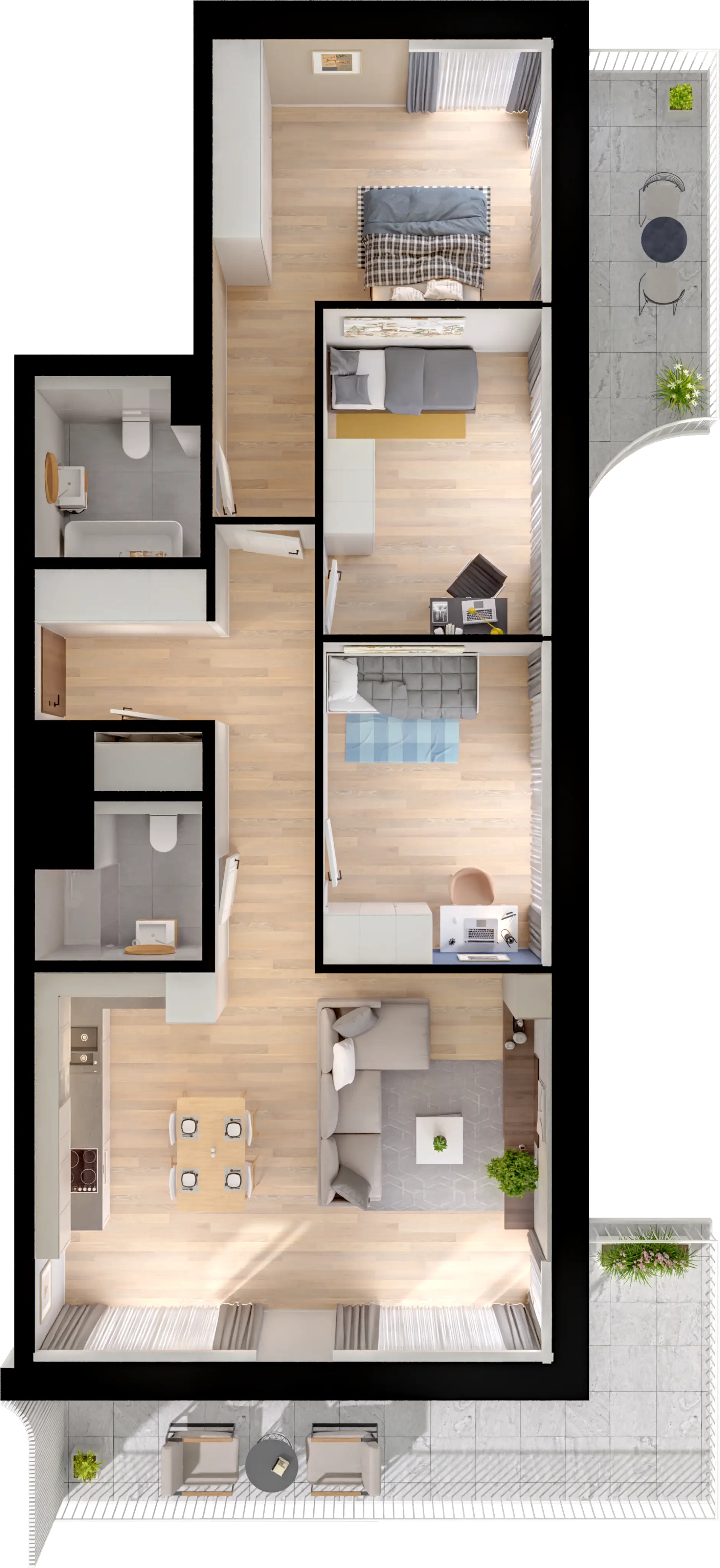 Plan 4 pok. 88m²