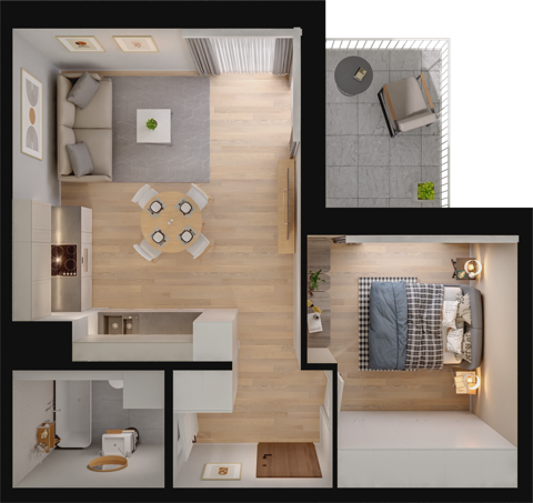 Plan 2 pok. 42m²