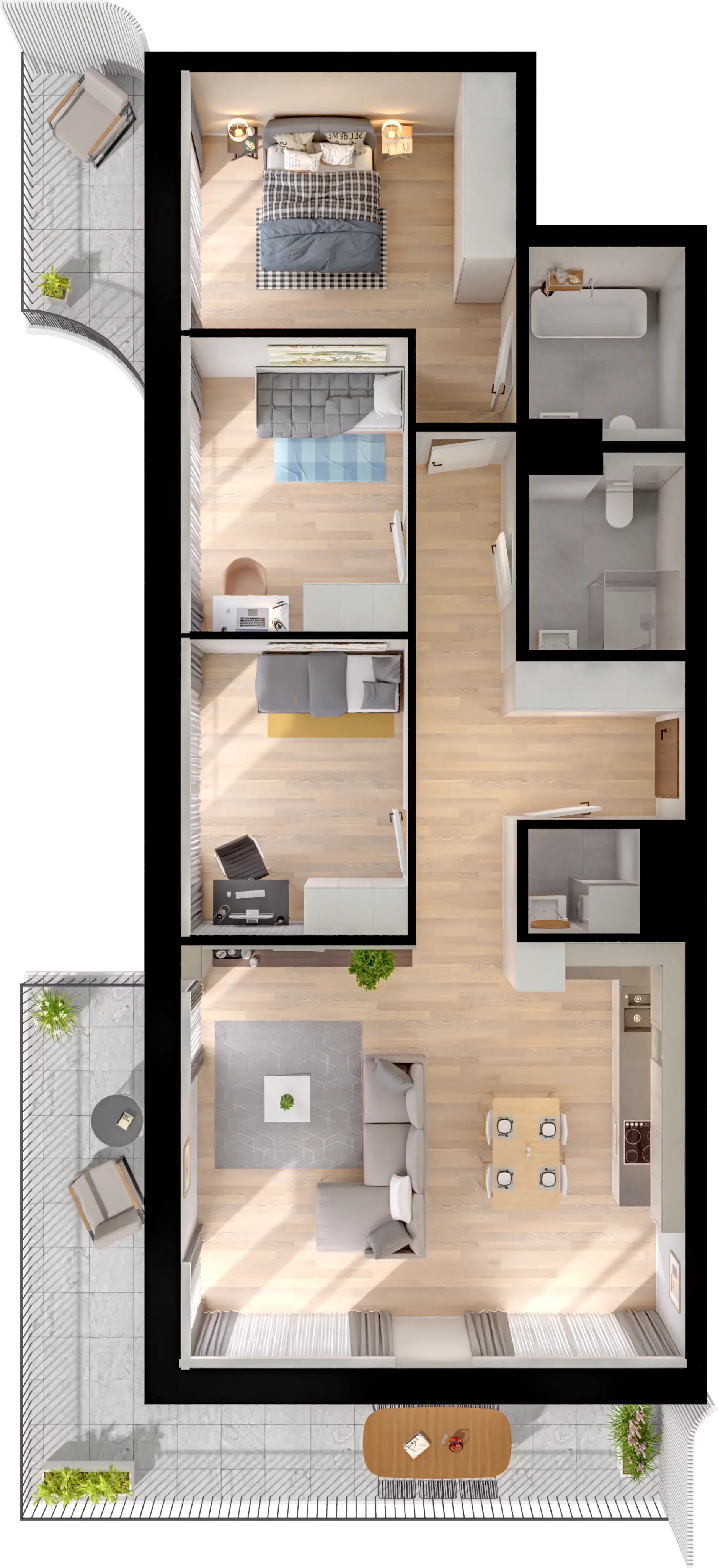Plan 4 pok. 92m²