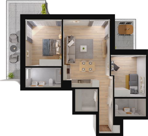 Plan 3 pok. 70m²